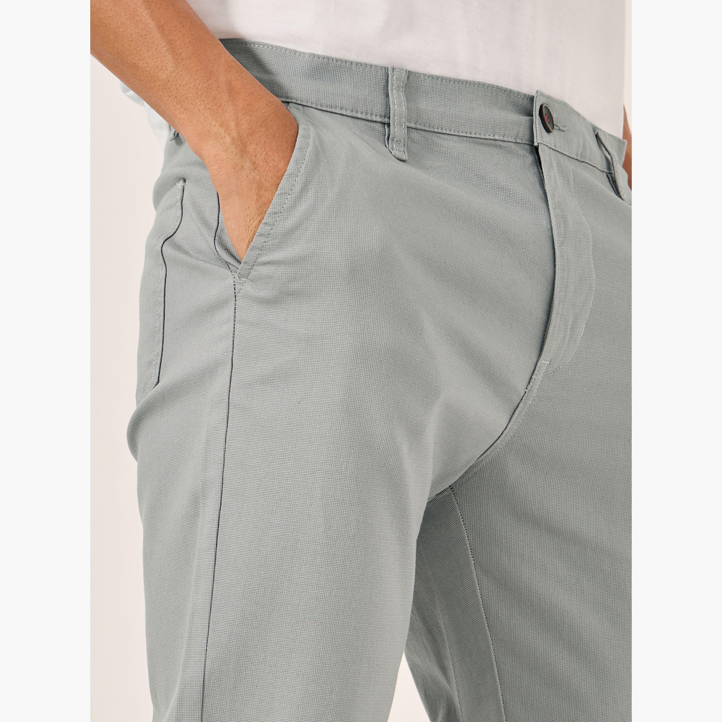 ستايلي -  بنطال تشينو قطني ضيق متوسط الارتفاع-men-clothing-bottoms-trousersandchinos-trousers-image-4