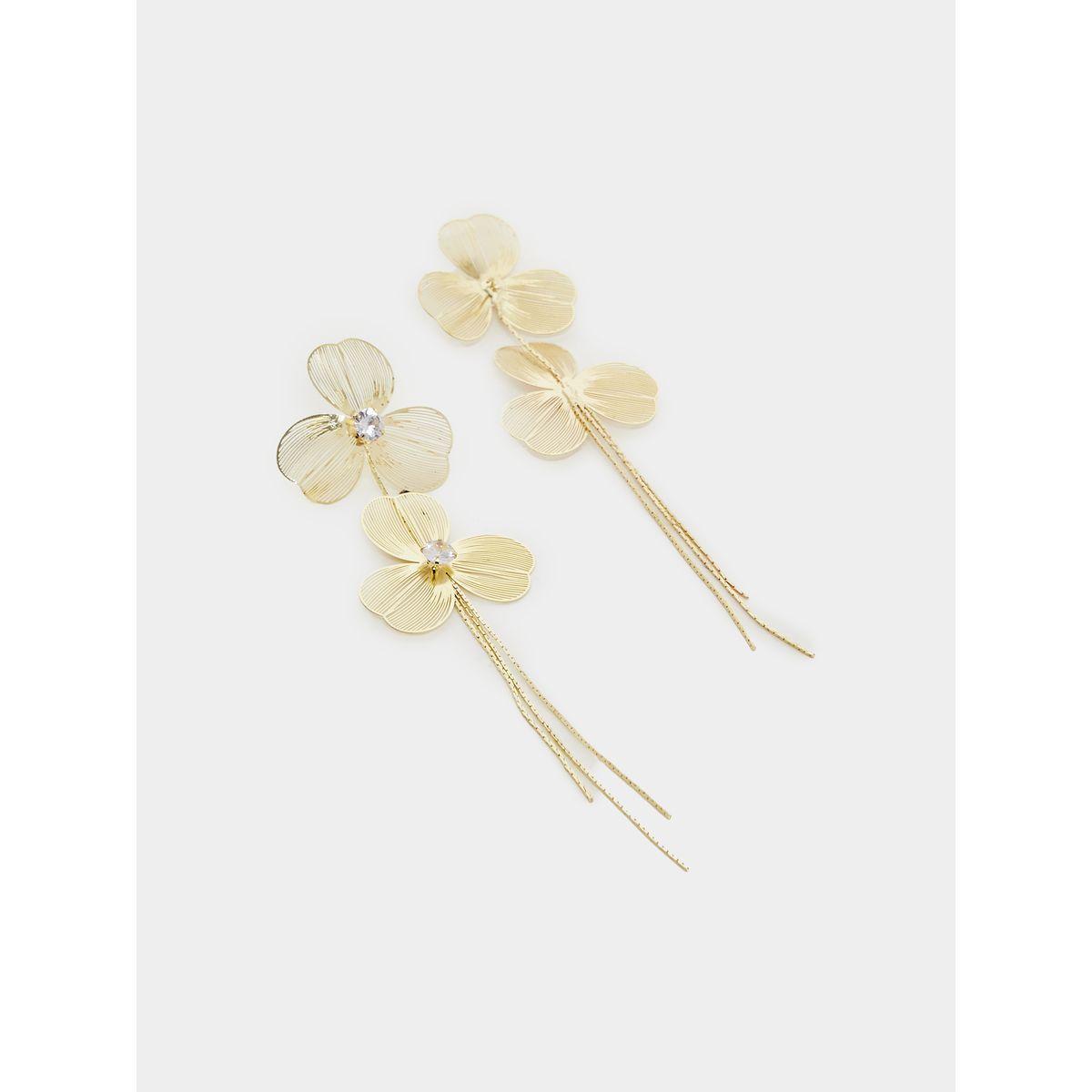 Flower Accent Tassel Earrings-women-watchesandjewellery-jewellery-earrings-image-3