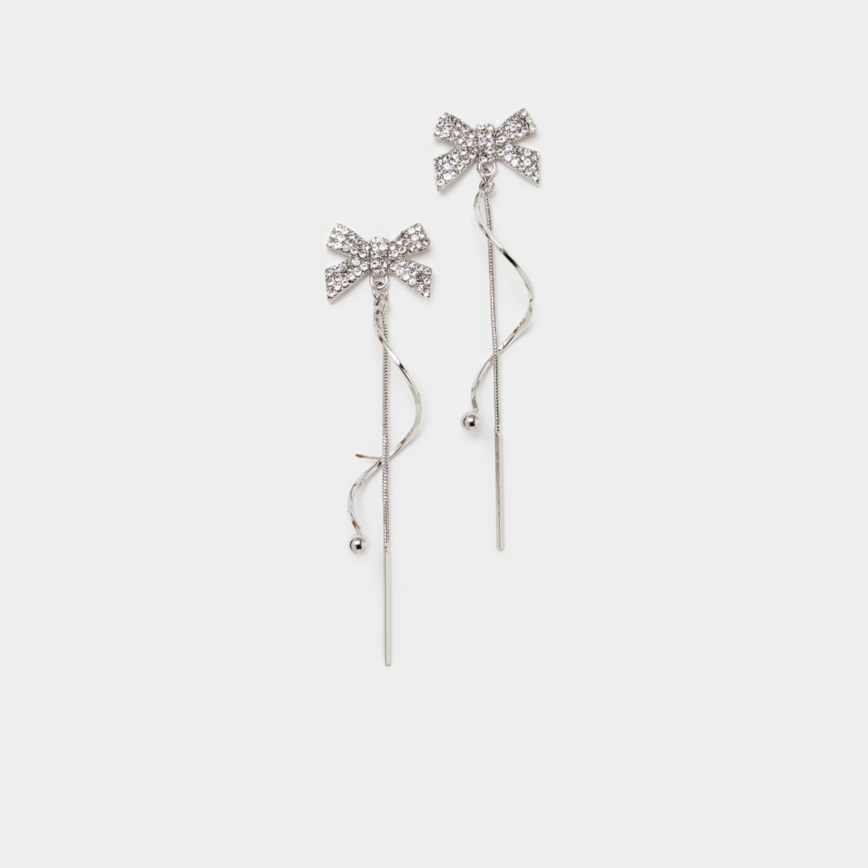 Styli Ribbon Long Drop Earrings-women-watchesandjewellery-jewellery-earrings-image-1