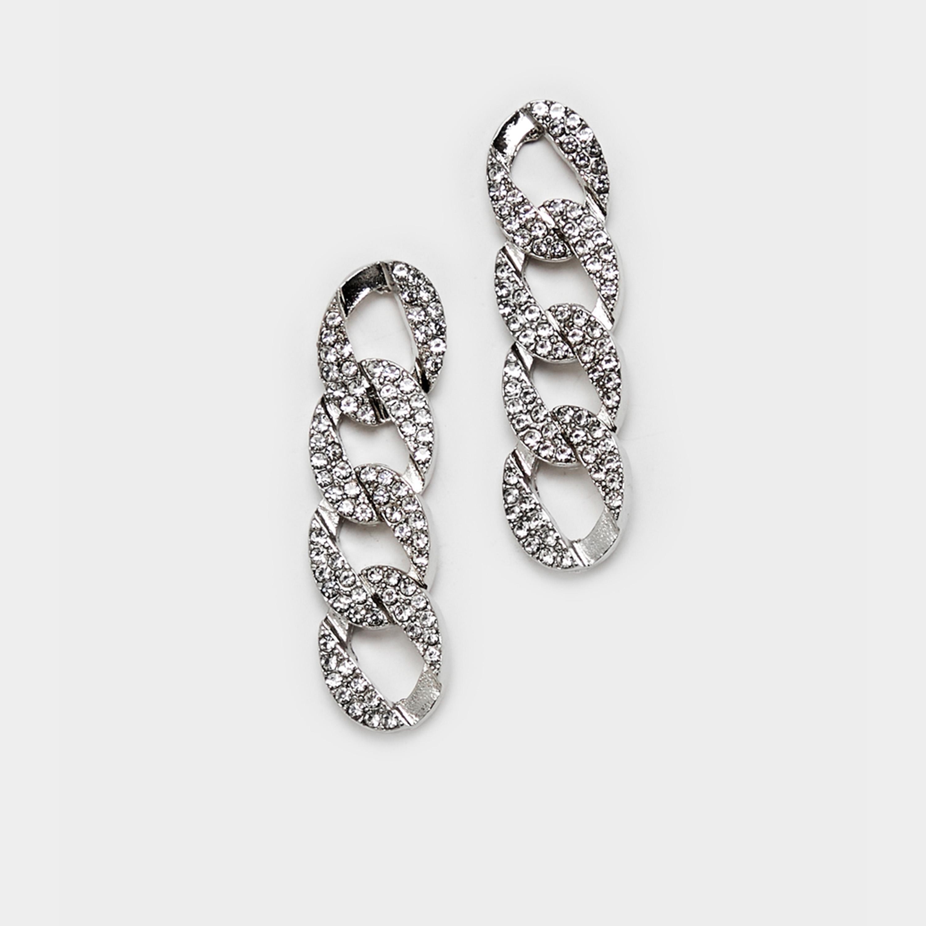 Styli Embellished Link Chain Earrings-women-watchesandjewellery-jewellery-earrings-image-1