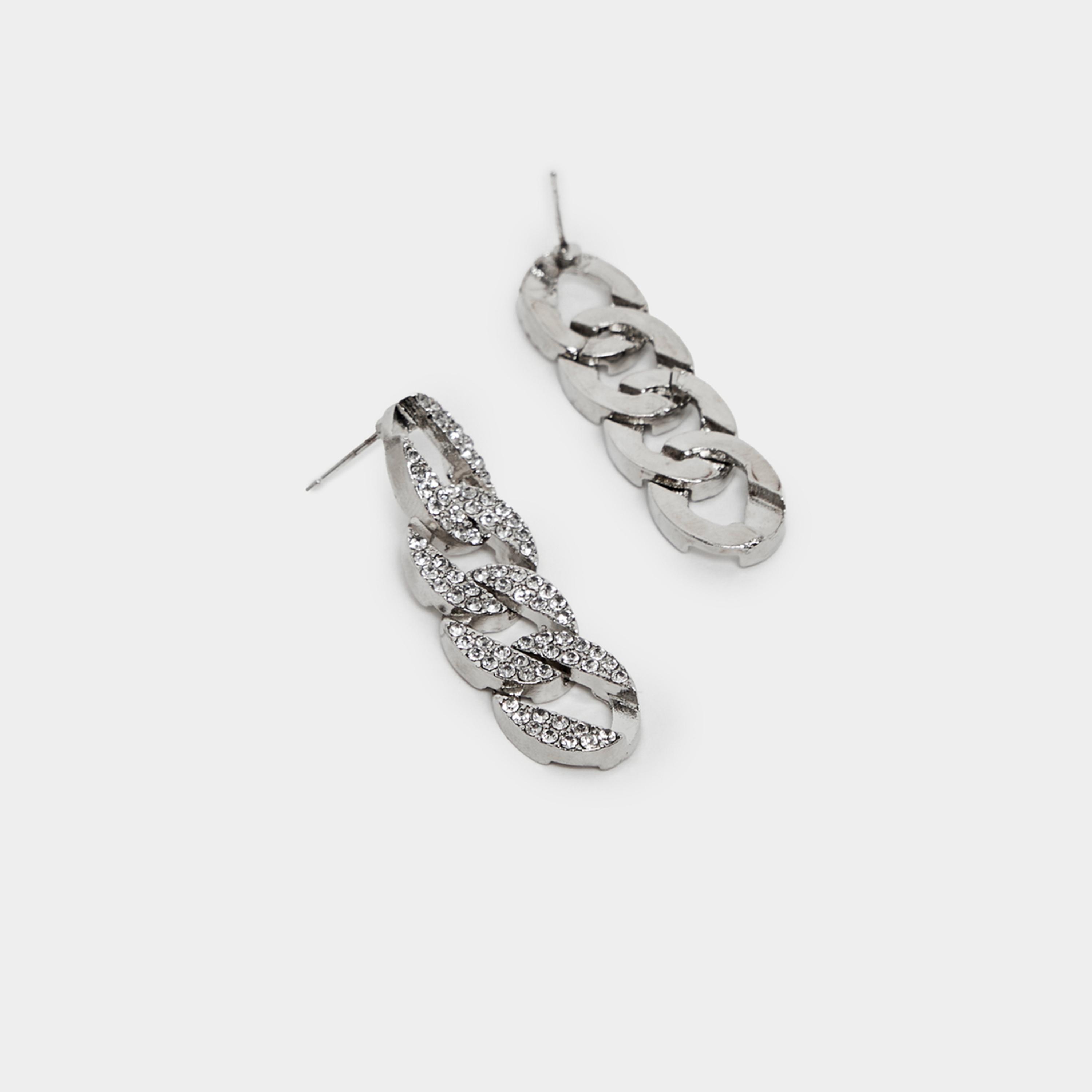 Styli Embellished Link Chain Earrings-women-watchesandjewellery-jewellery-earrings-image-3