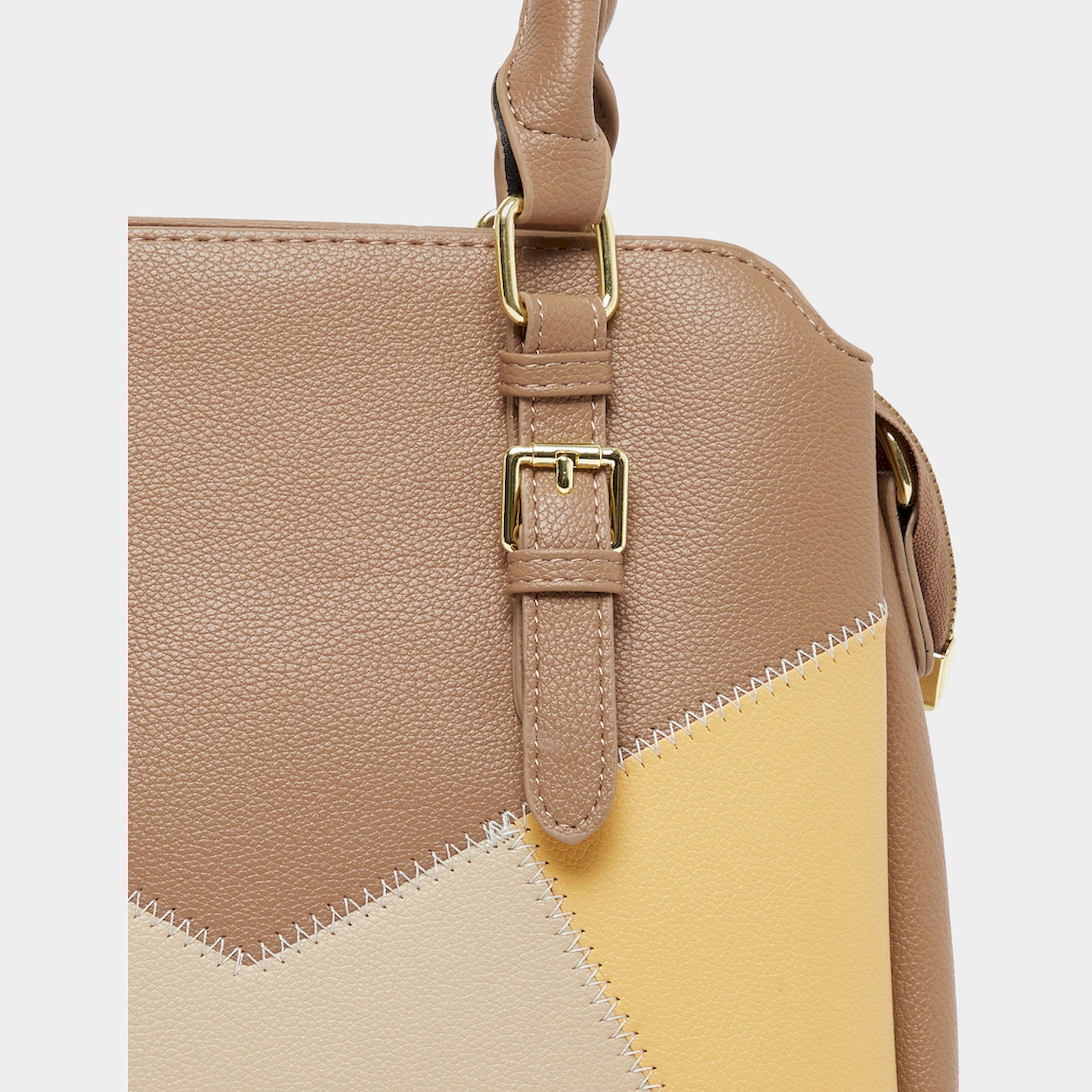 Styli Colorblock Handbag With Top Handles And Belted Details-women-bagsandwallets-handbags-image-5