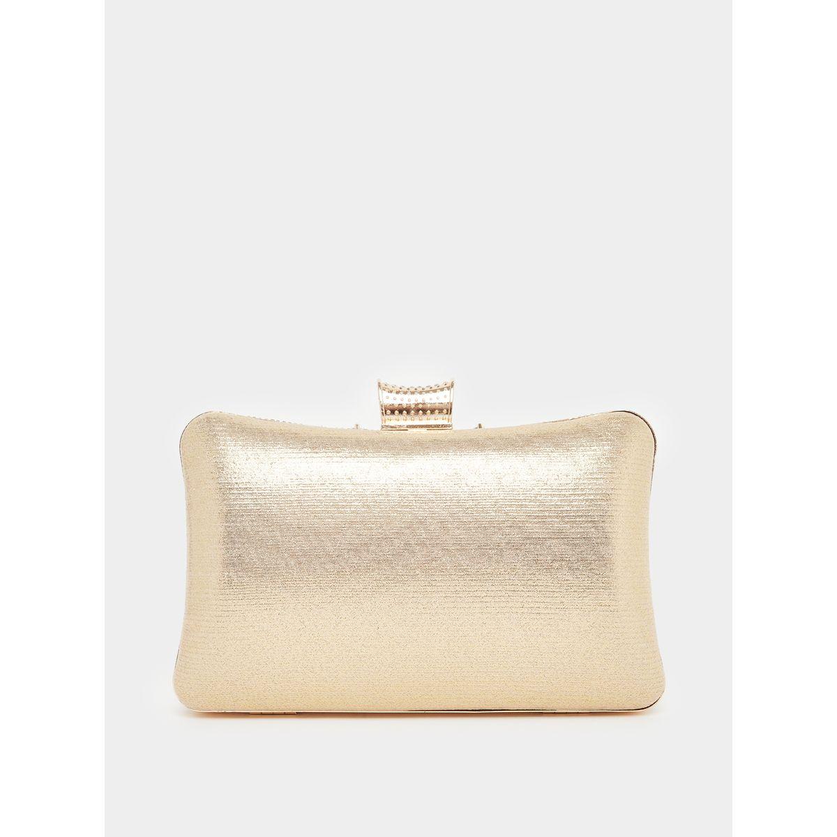 Textured Embellished Clutch with Chain Strap-women-bagsandwallets-handbags-image-4