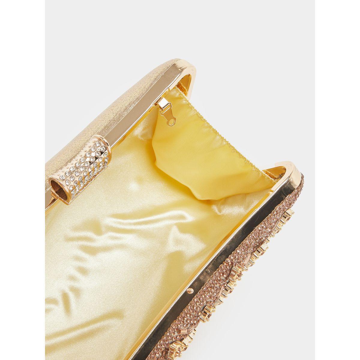 Textured Embellished Clutch with Chain Strap-women-bagsandwallets-handbags-image-6