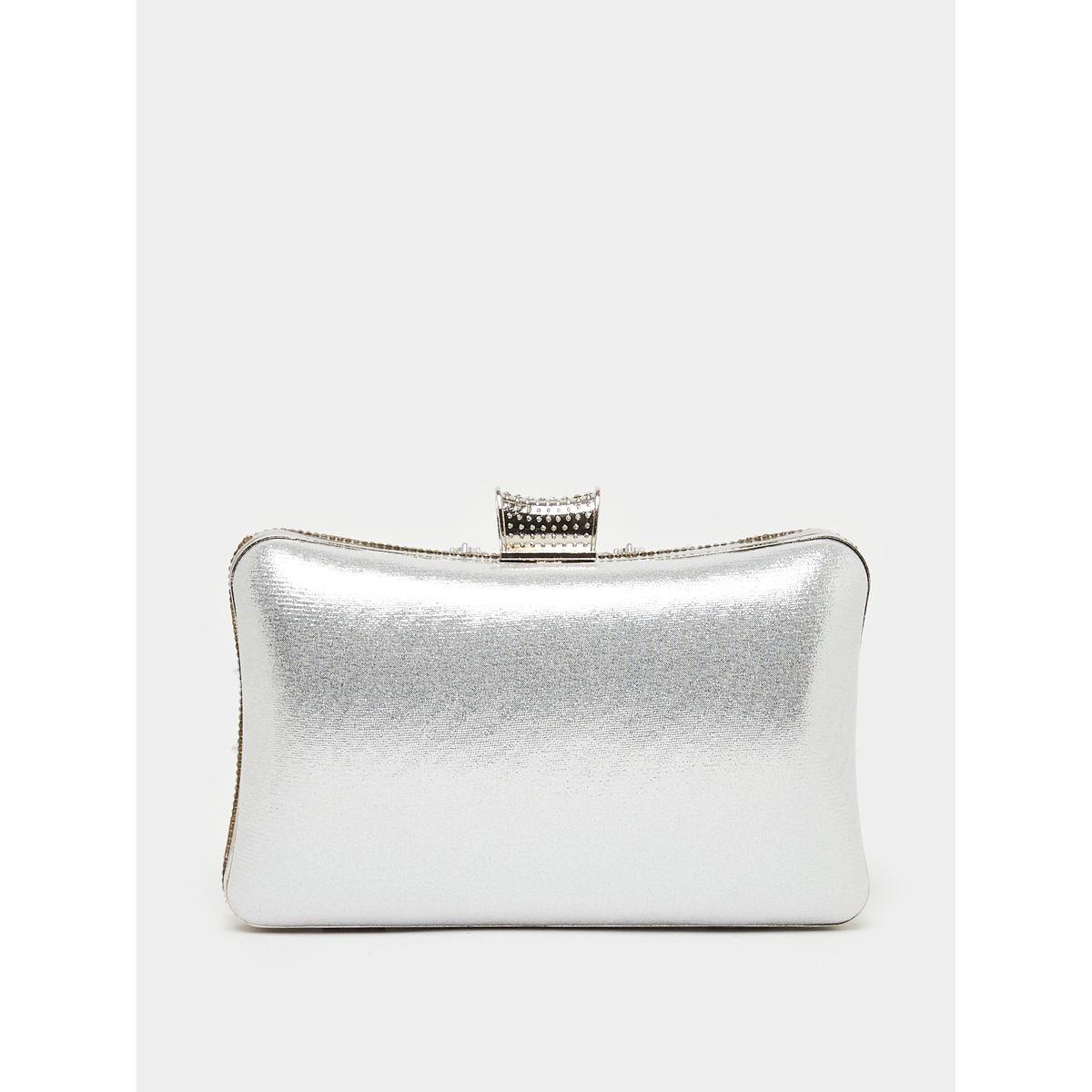 Textured Embellished Clutch with Chain Strap-women-bagsandwallets-handbags-image-4