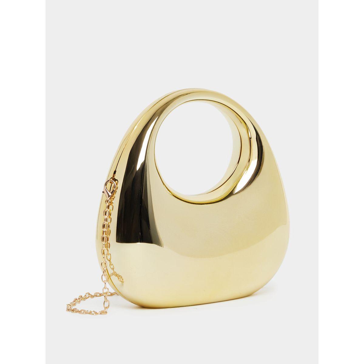 Metallic Handbag with Chain Strap-women-bagsandwallets-handbags-image-1
