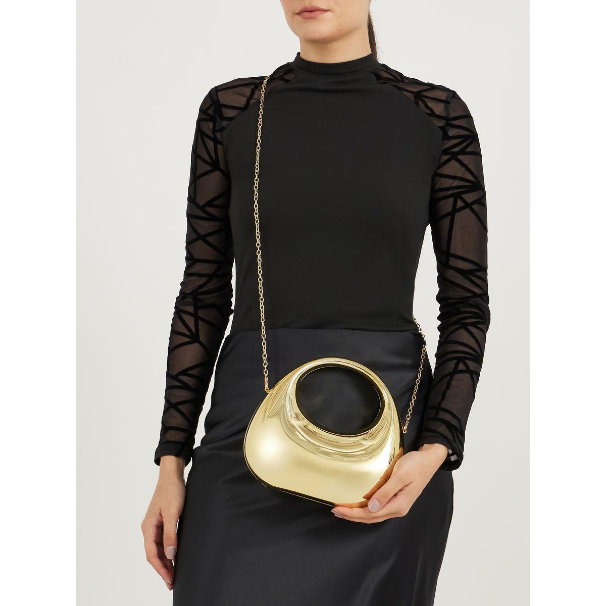 Metallic Handbag with Chain Strap-women-bagsandwallets-handbags-image-2