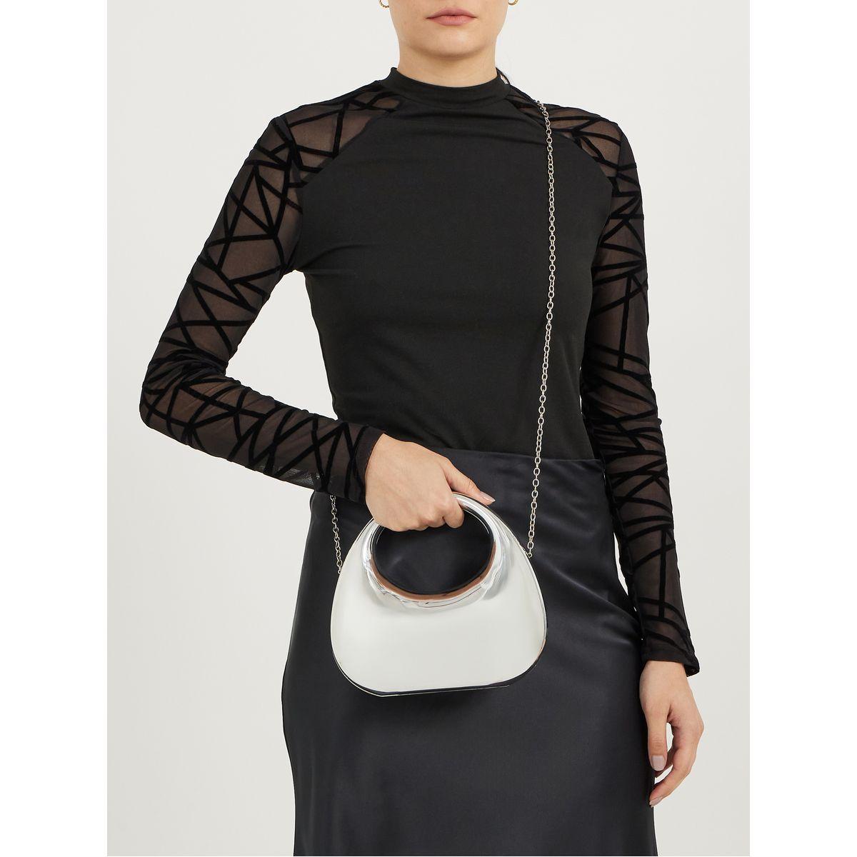 شنطة يد بتفاصيل براقة مع حمالة بنمط سلسلة-women-bagsandwallets-handbags-image-2