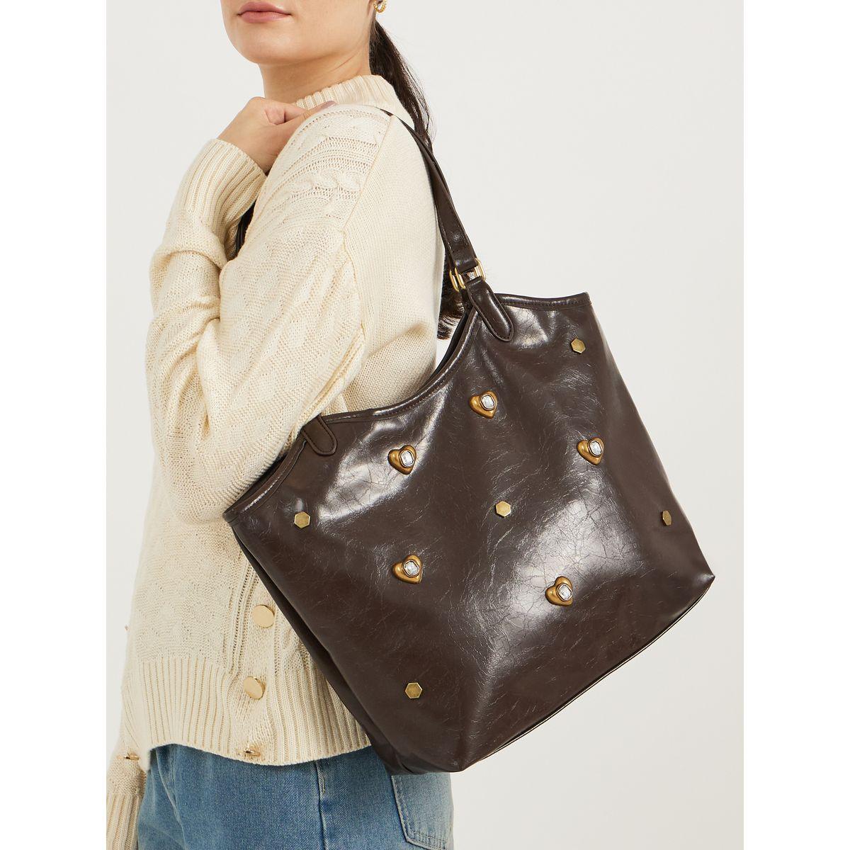 Textured Embellished Shoulder Bag with Zip Closure-women-bagsandwallets-handbags-image-2