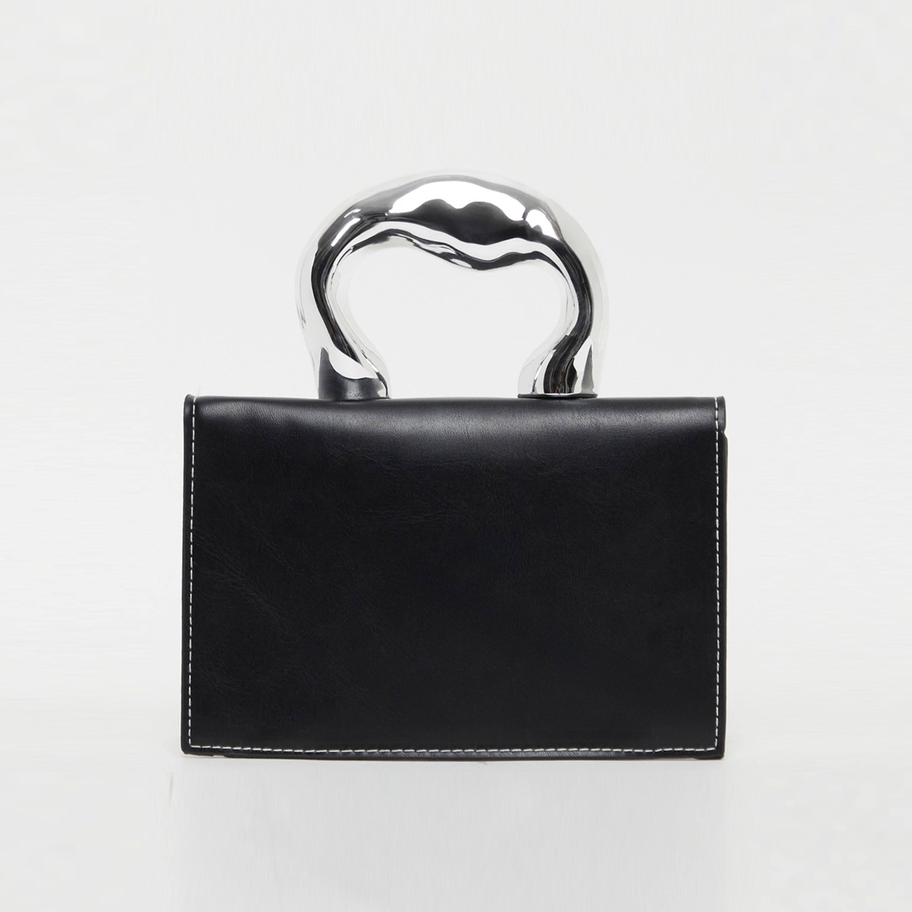 Styli Color Block Handbag With Metallic Top Handle-women-bagsandwallets-handbags-image-4