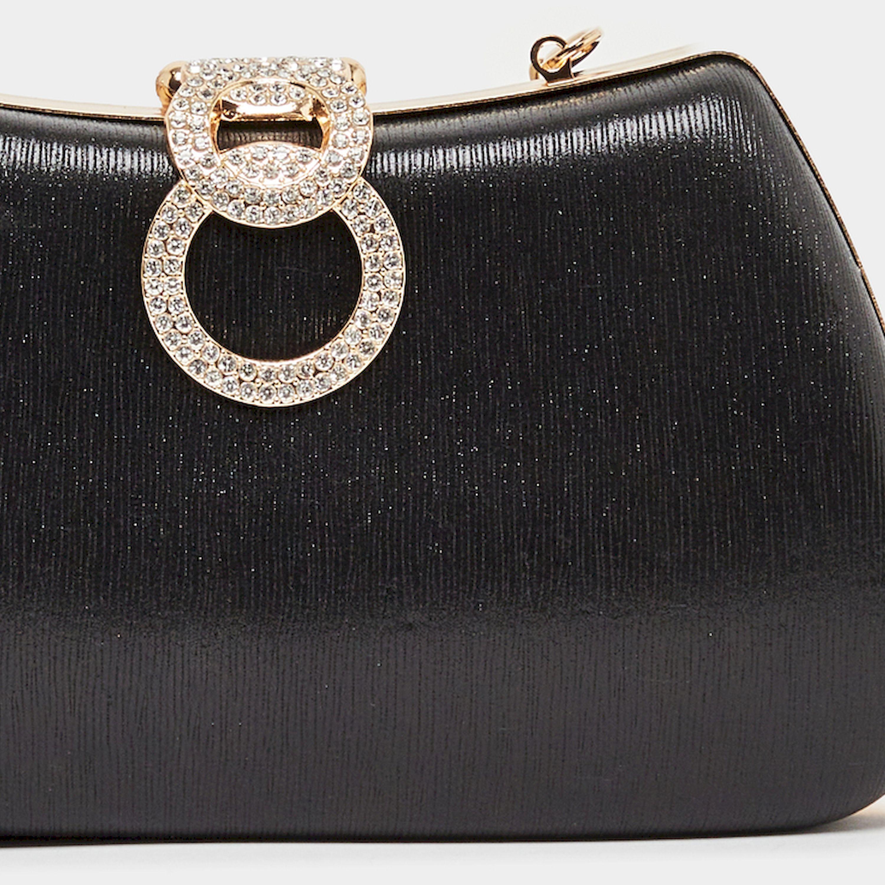 Styli Embellished Lock Clutch Bag With Chain Strap-women-bagsandwallets-handbags-image-5