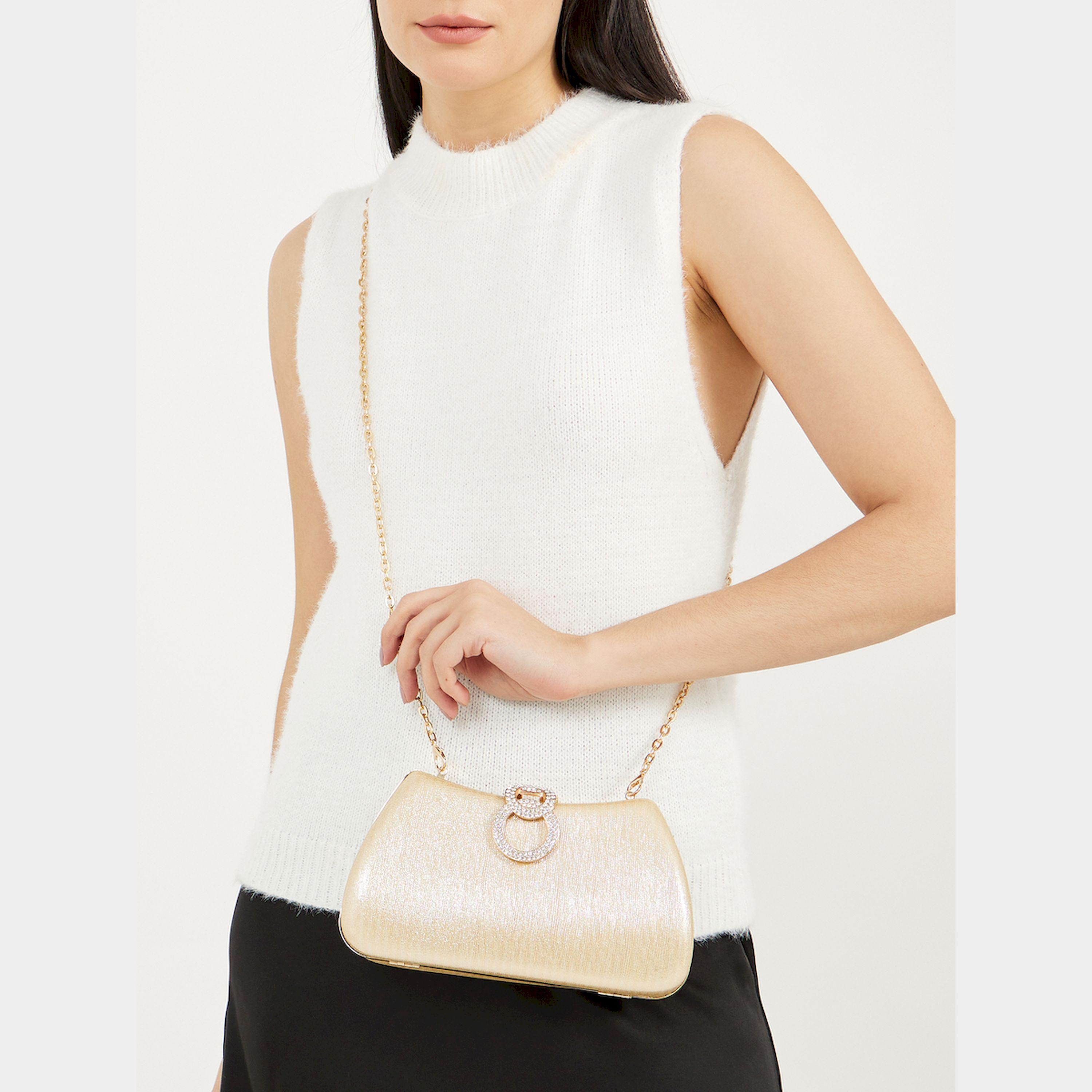 Styli Embellished Lock Clutch Bag With Chain Strap-women-bagsandwallets-handbags-image-3