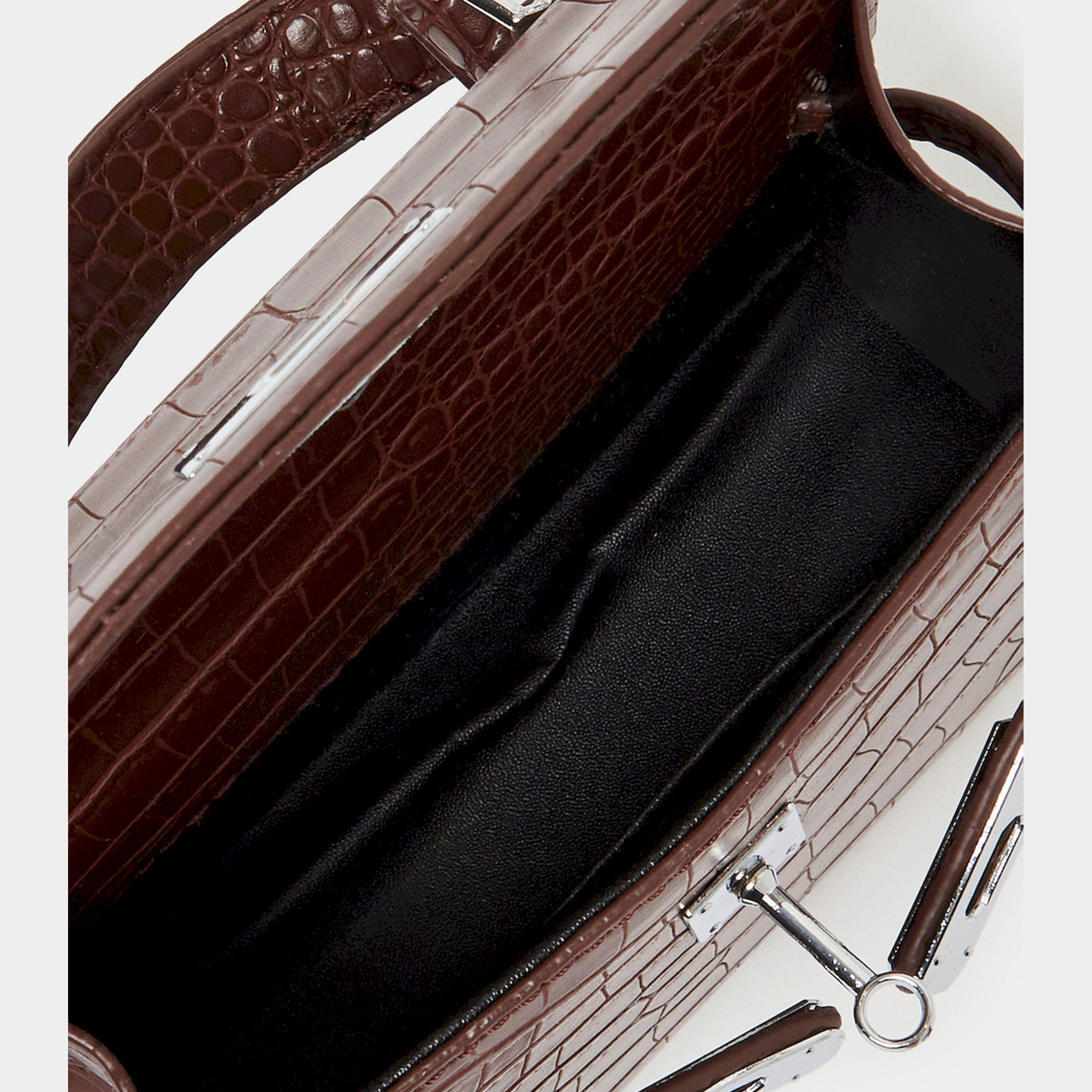 ستايلي - حقيبة كتف بنقشة جلد التمساح وقفل لف-women-bagsandwallets-handbags-image-4