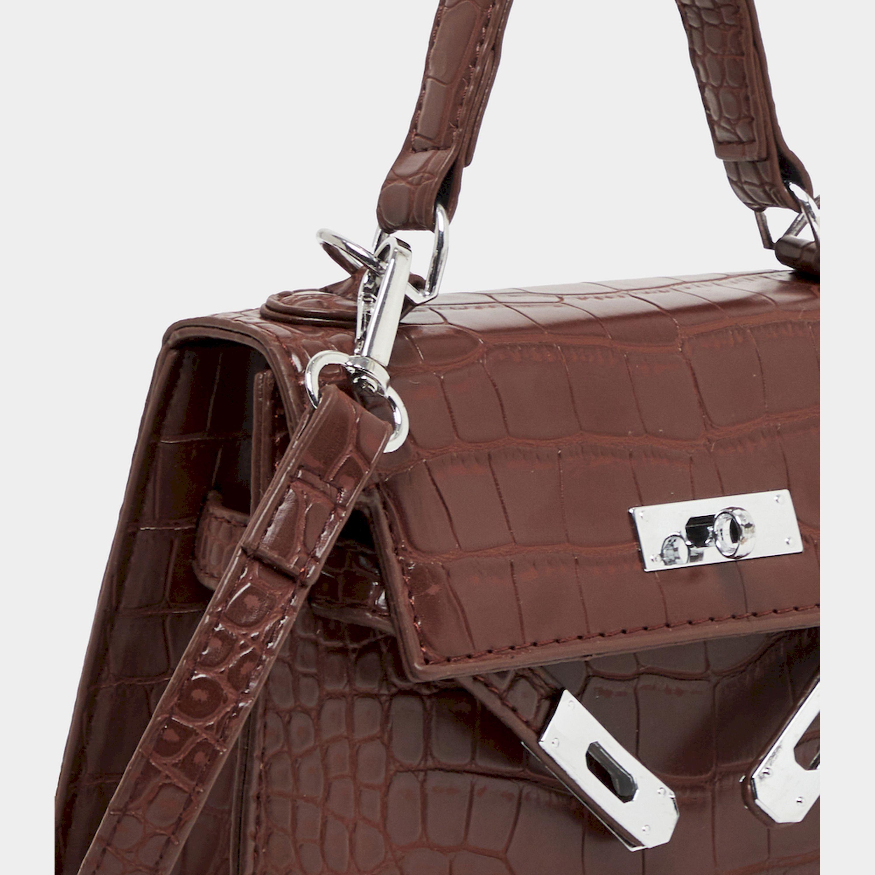 ستايلي - حقيبة كتف بنقشة جلد التمساح وقفل لف-women-bagsandwallets-handbags-image-5