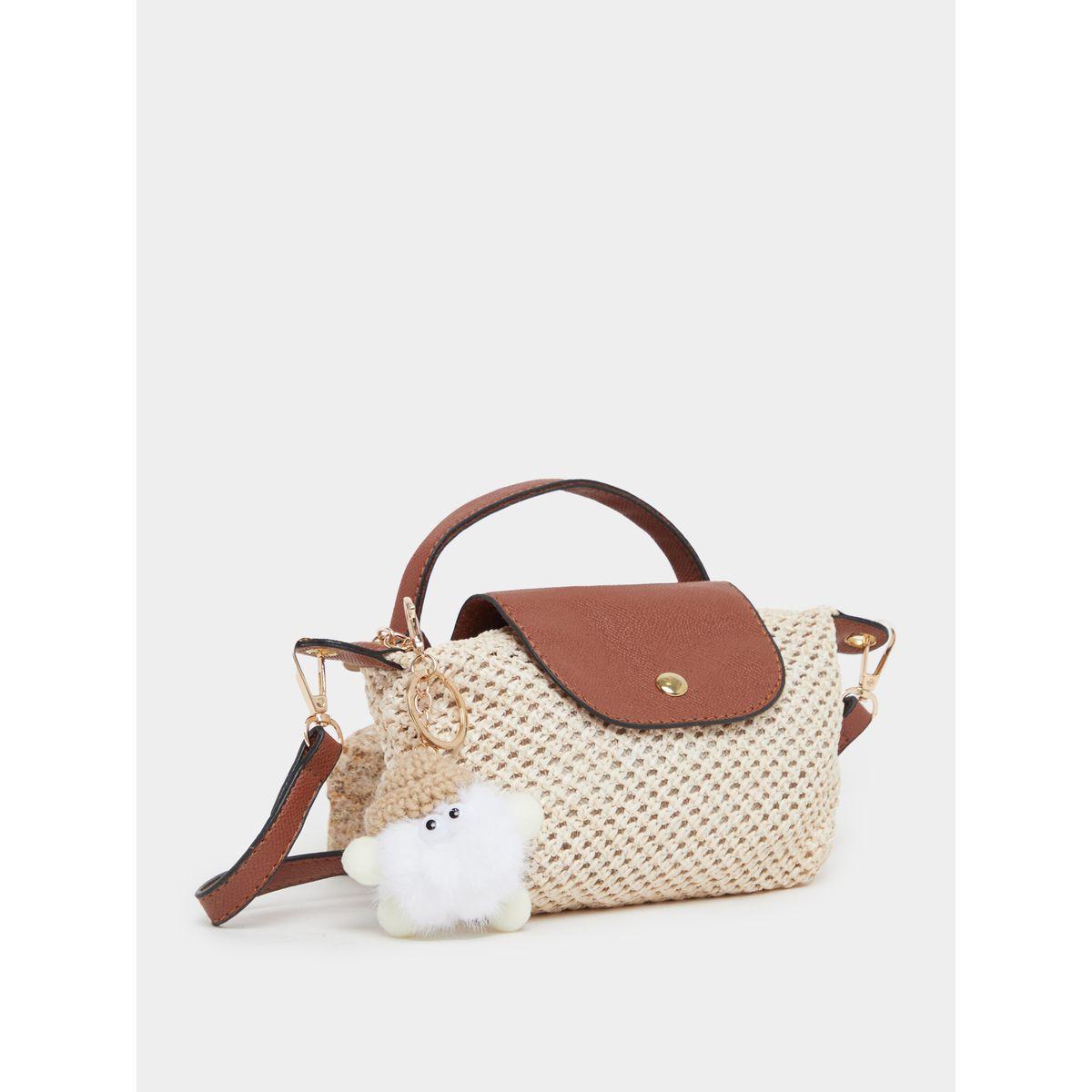 Crochet Handbag with Toy Drop Detail-women-bagsandwallets-handbags-image-1