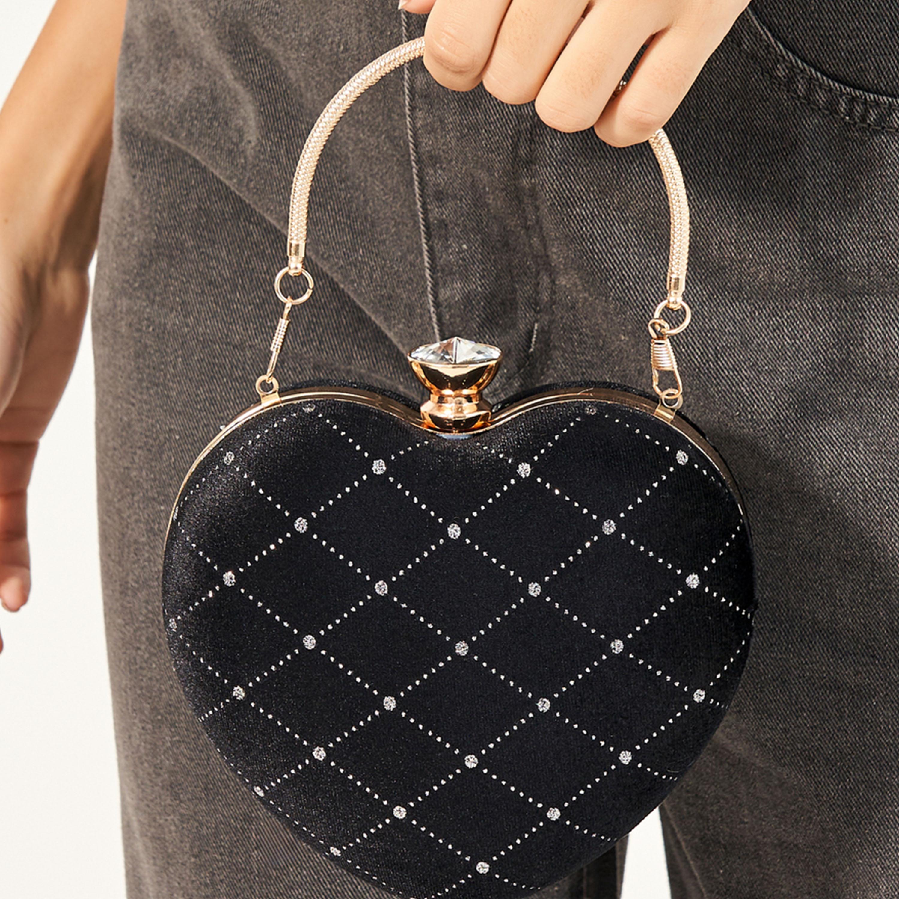 Styli Heart Clutch with Chain Strap-women-bagsandwallets-handbags-image-2