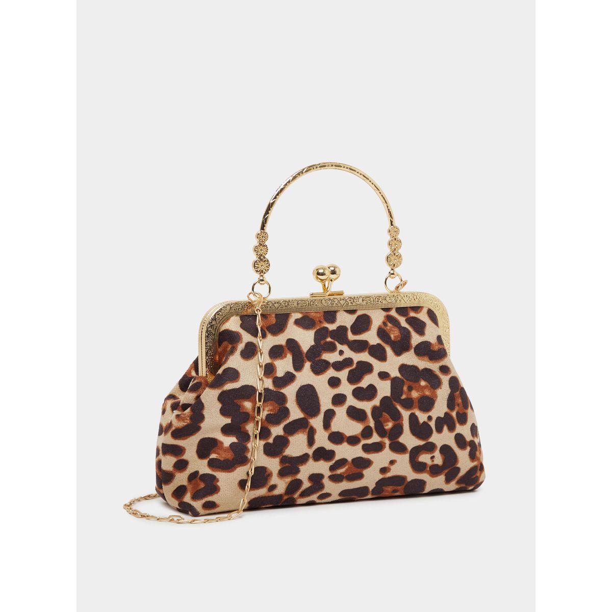 Leopard Print Clutch with Chain Strap-women-bagsandwallets-handbags-image-1