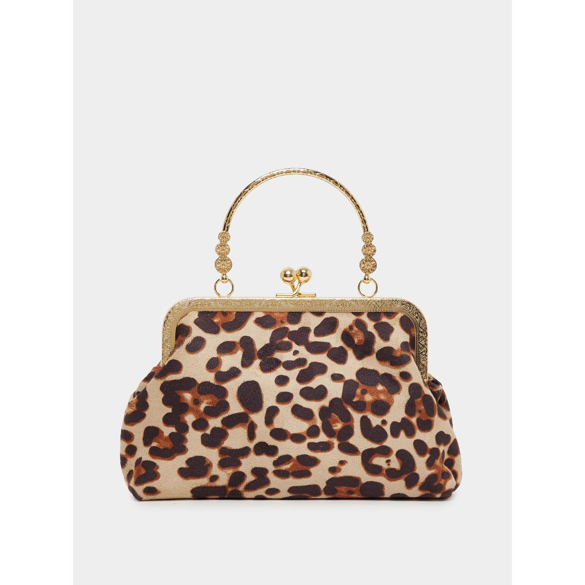 Leopard Print Clutch with Chain Strap-women-bagsandwallets-handbags-image-4