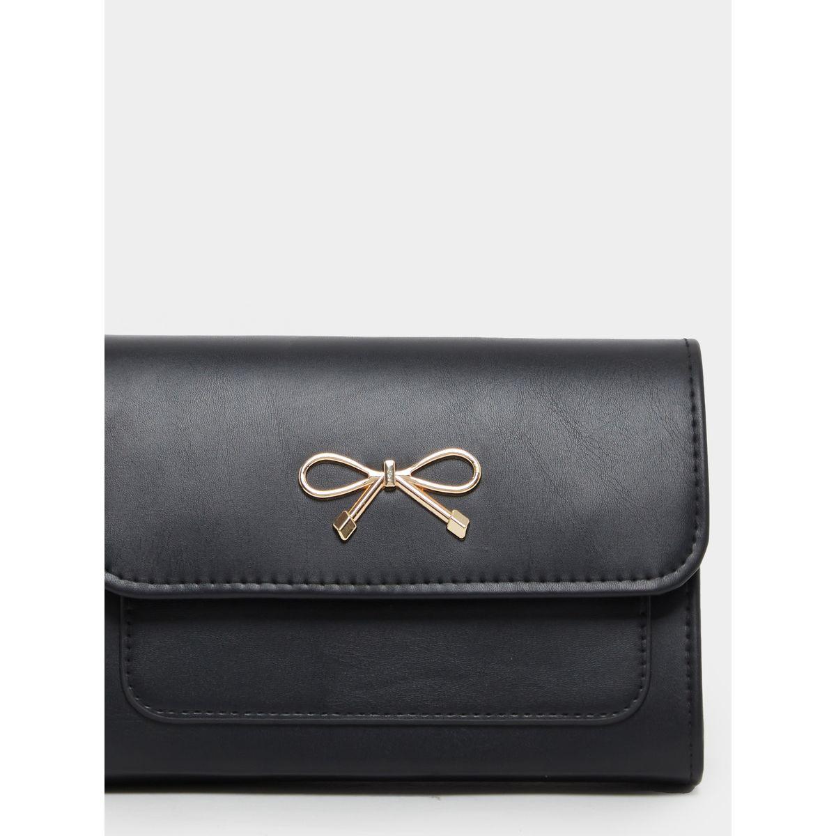 Ribbon Accent Shoulder Bag with Chain Strap-women-bagsandwallets-handbags-image-5