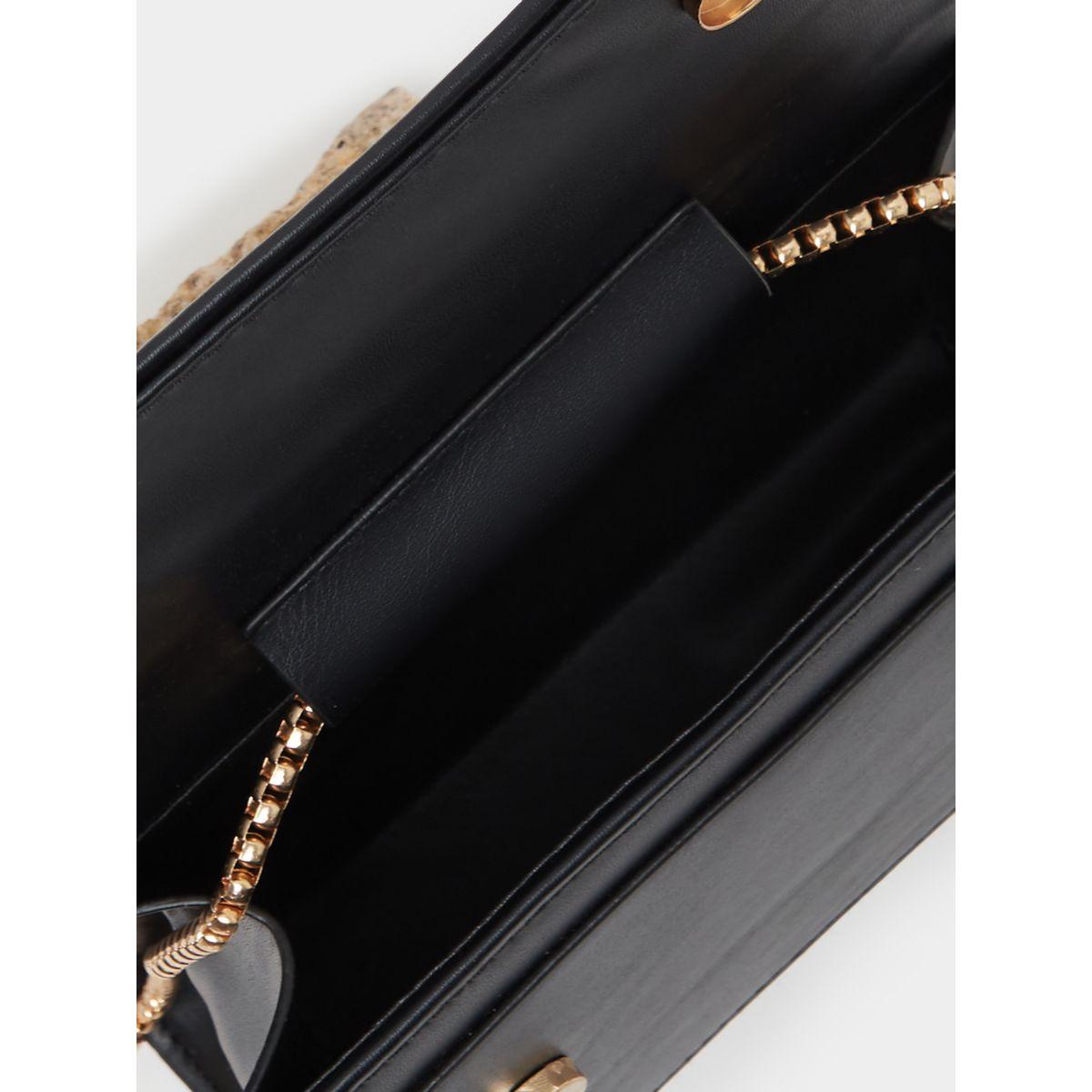 Ribbon Accent Shoulder Bag with Chain Strap-women-bagsandwallets-handbags-image-6