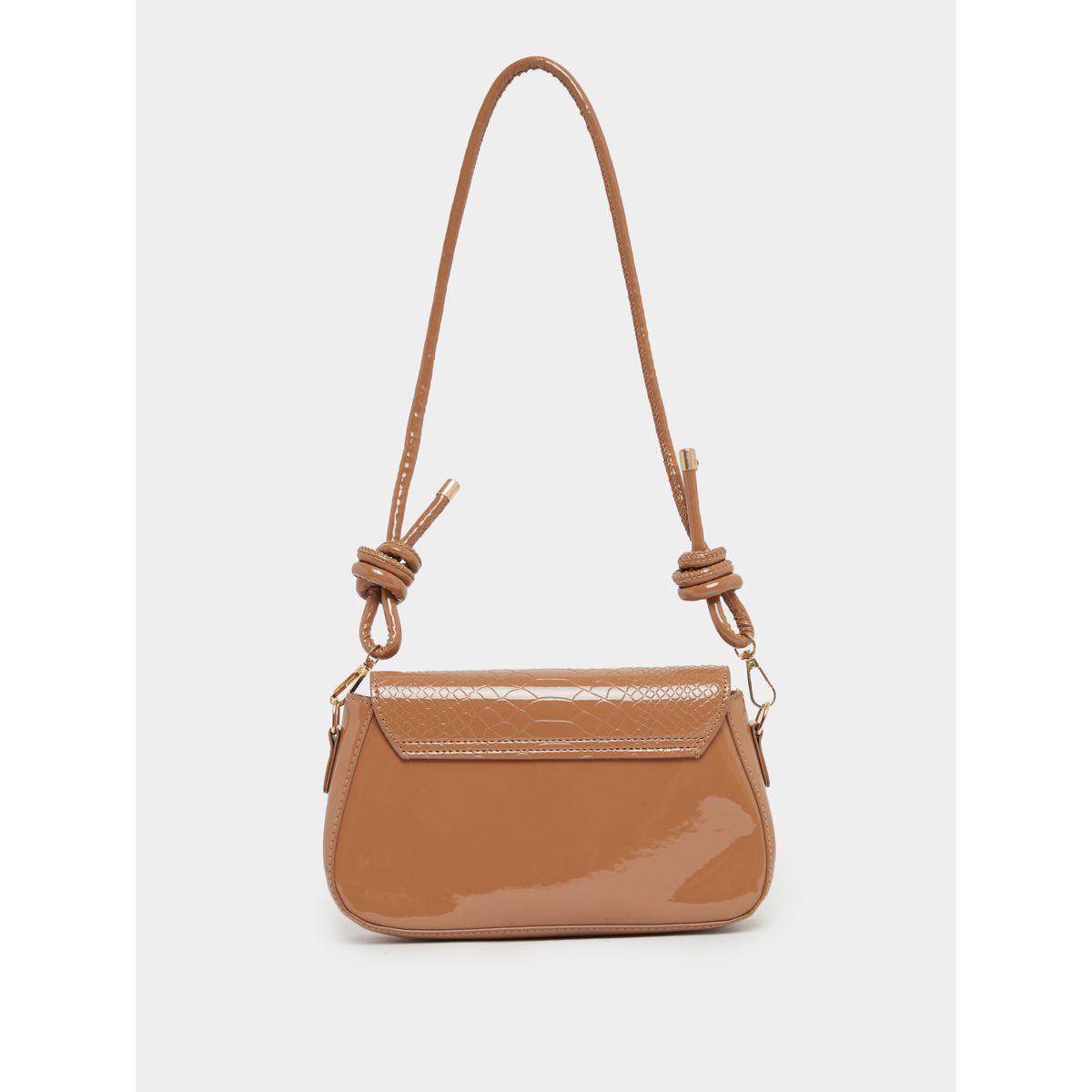 Textured Shoulder Bag with Magnetic Closure-women-bagsandwallets-handbags-image-4