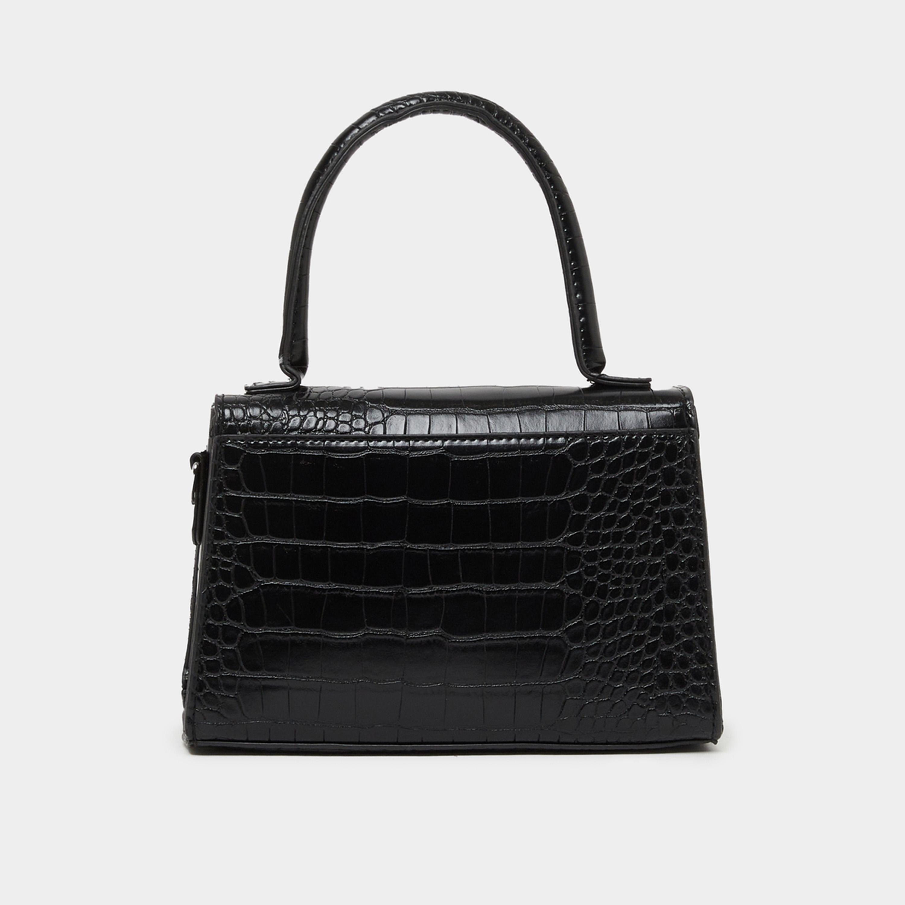 ستايلي - حقيبة ي بنقشة جلد التمساح مع مقبض علوي مزين بشريط-women-bagsandwallets-handbags-image-4