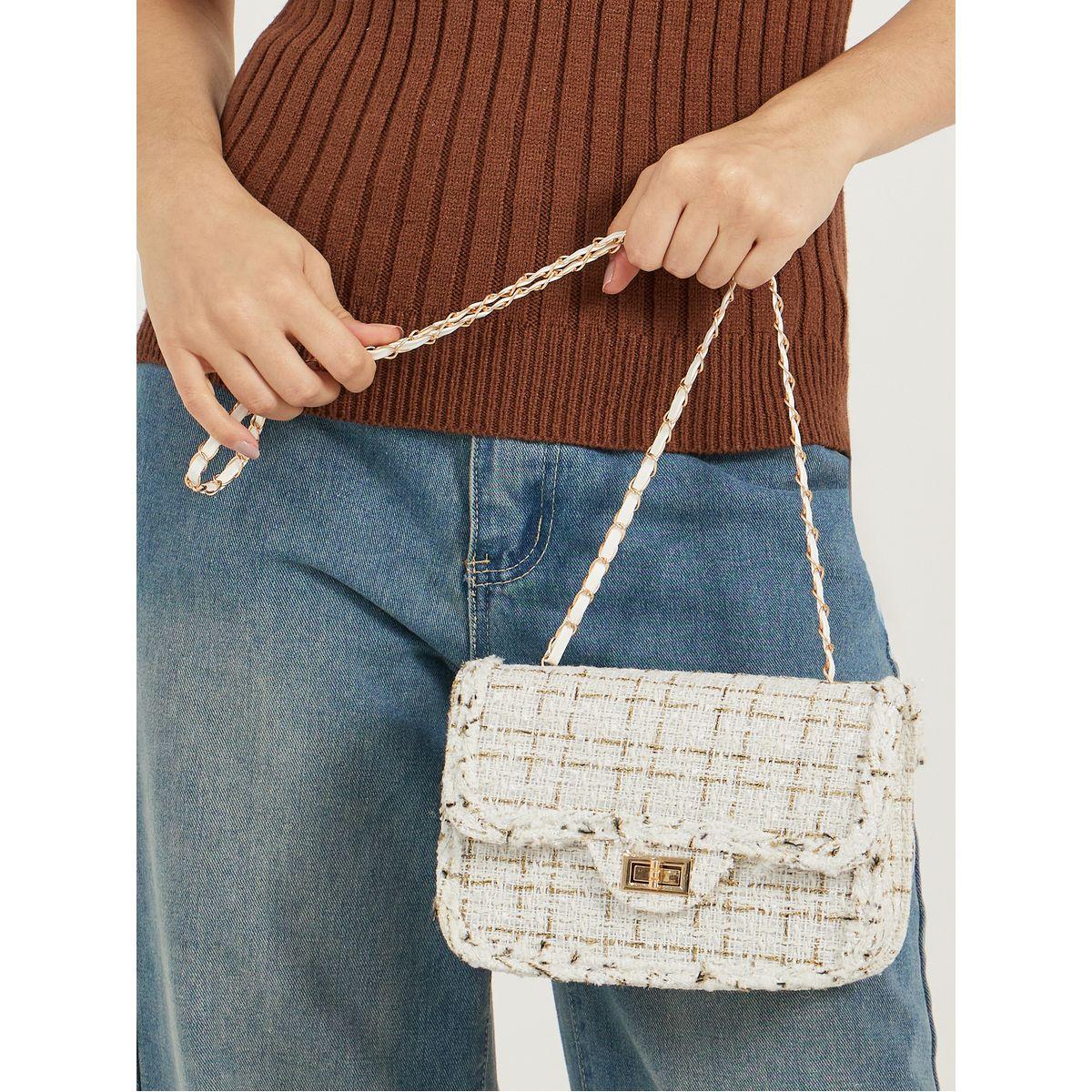 Tweed Crossbody Bag with Chain Strap-women-bagsandwallets-handbags-image-3