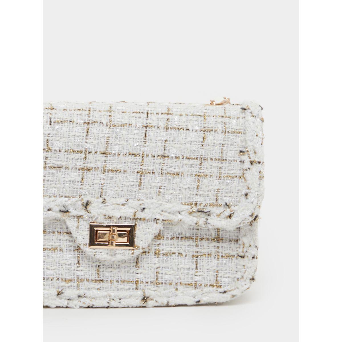 شنطة تويد كروس بحمالة كتف مزينة سلسلة-women-bagsandwallets-handbags-image-5