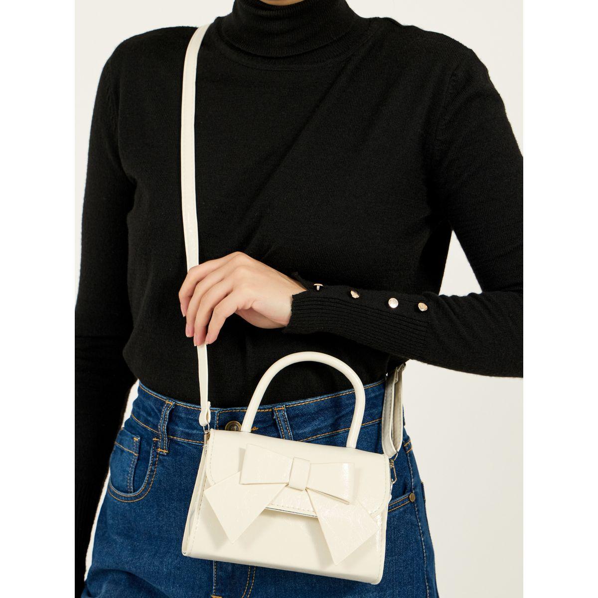 شنطة يد بحلية ريبون وحمالة علوية-women-bagsandwallets-handbags-image-2
