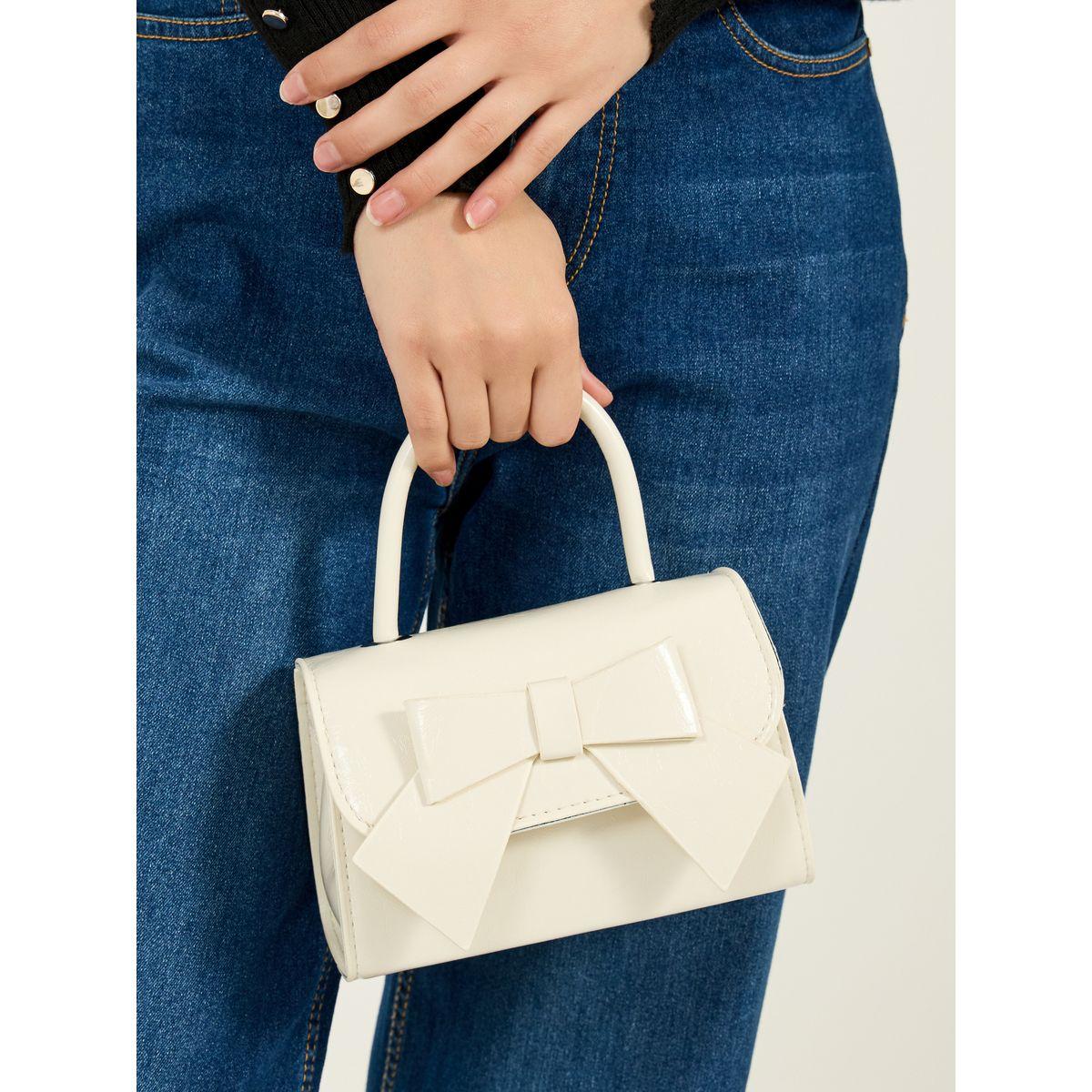 Ribbon Accent Handbag with Top Handle-women-bagsandwallets-handbags-image-3