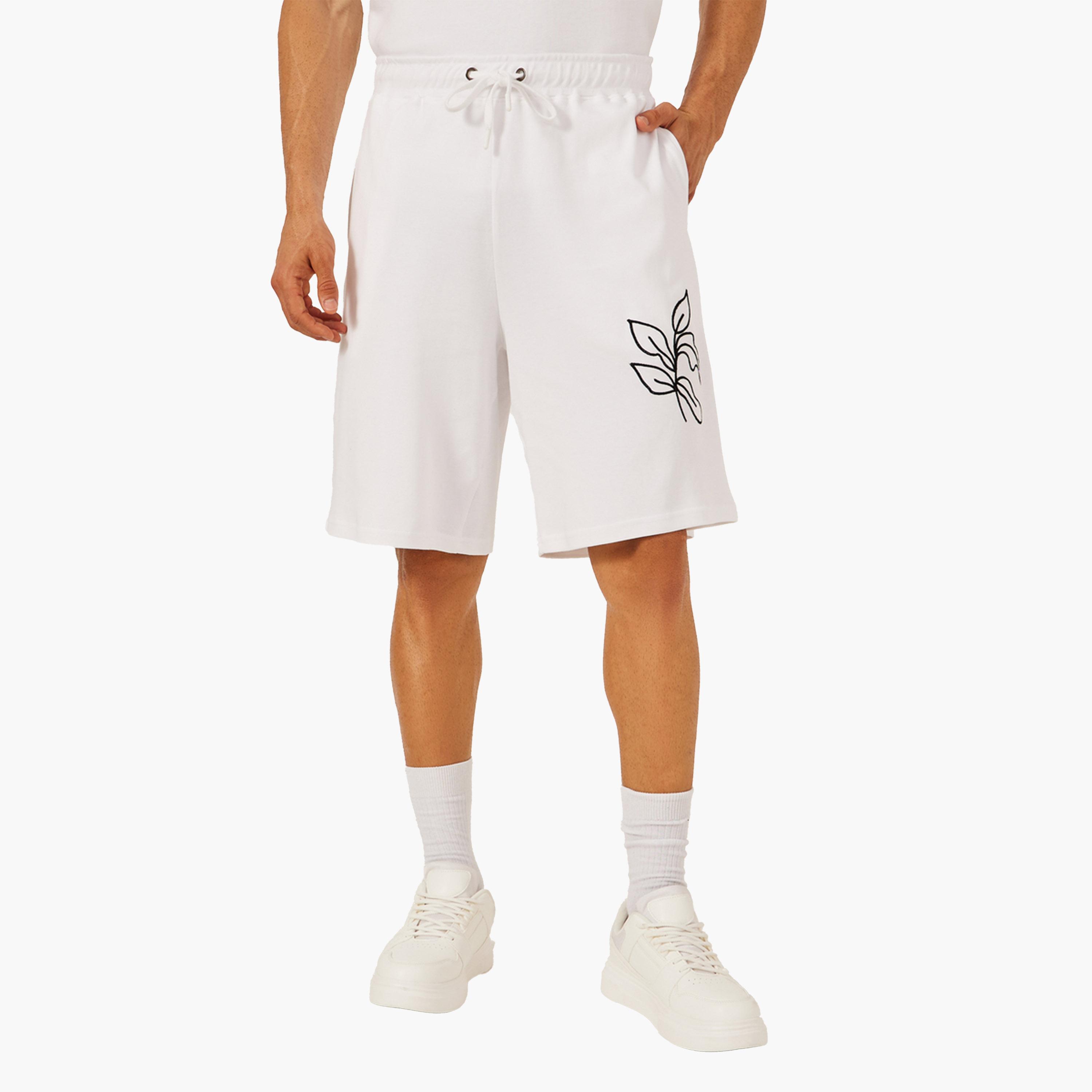 Styli Embroidered Oversized T-Shirt and Shorts Co-Ords-men-clothing-coordsets-image-5