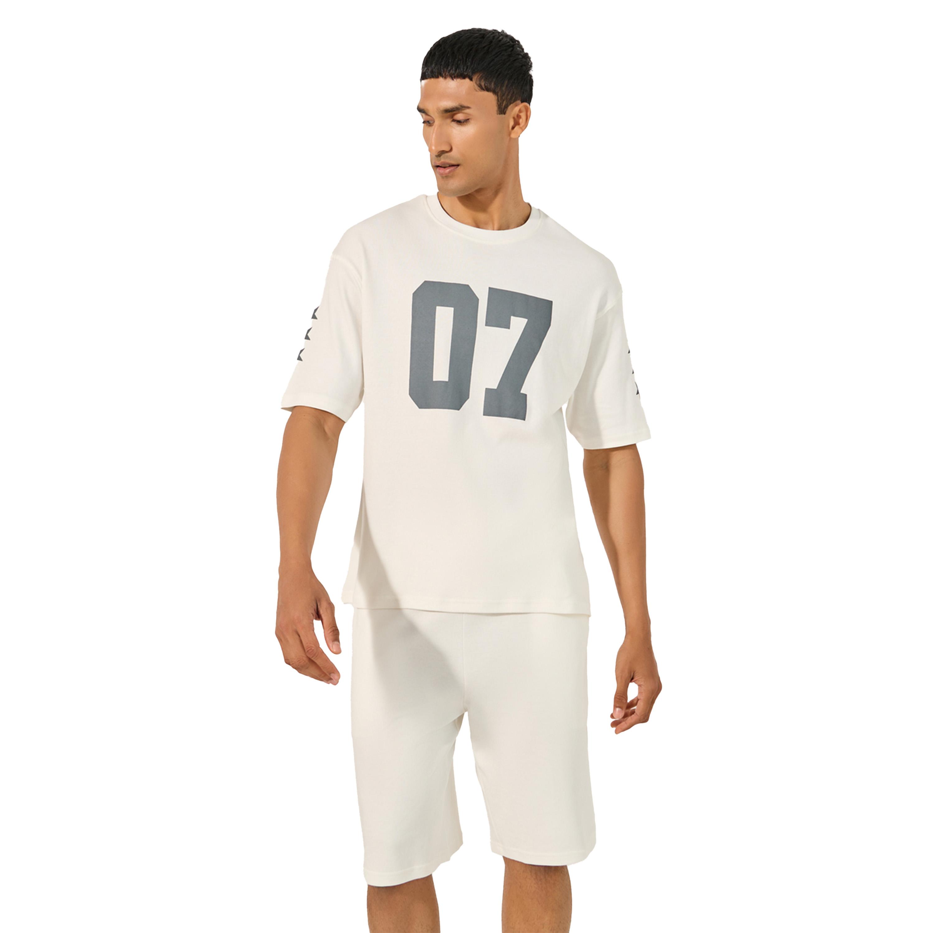 Styli Varsity Print Oversized T-Shirt and Shorts Co-Ords-men-clothing-coordsets-image-2
