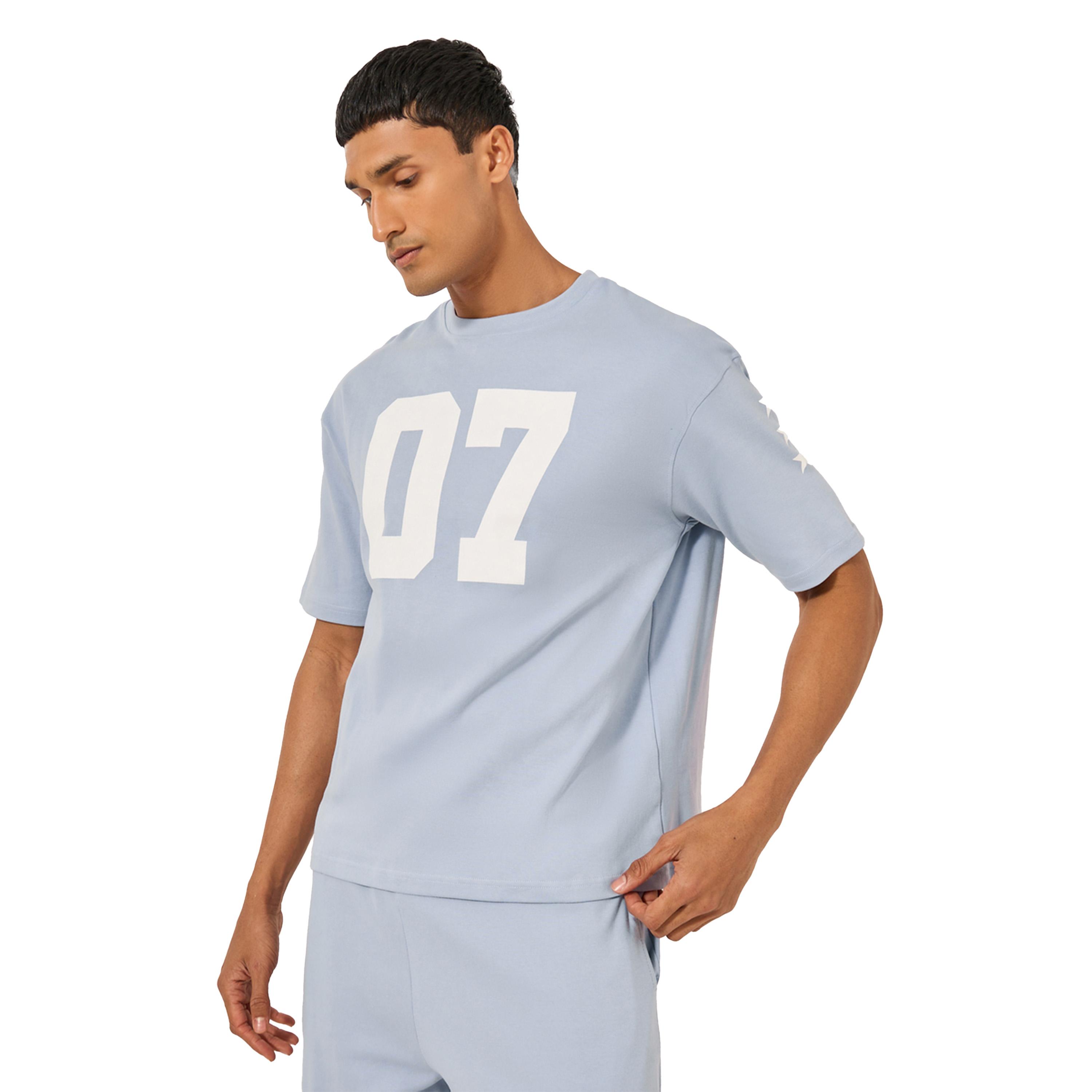 Styli Varsity Print Oversized T-Shirt and Shorts Co-Ords-men-clothing-coordsets-image-2
