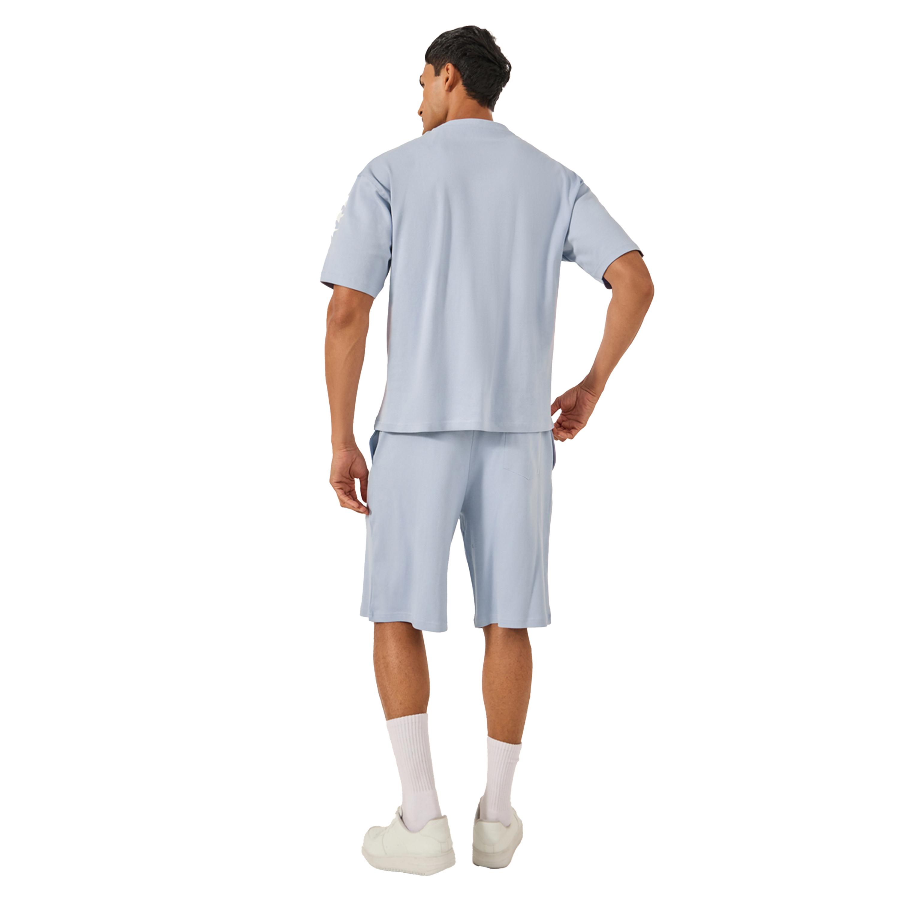 ستايلي -  تي شيرت وشورت مطبوع مقاس كبير-men-clothing-coordsets-image-4
