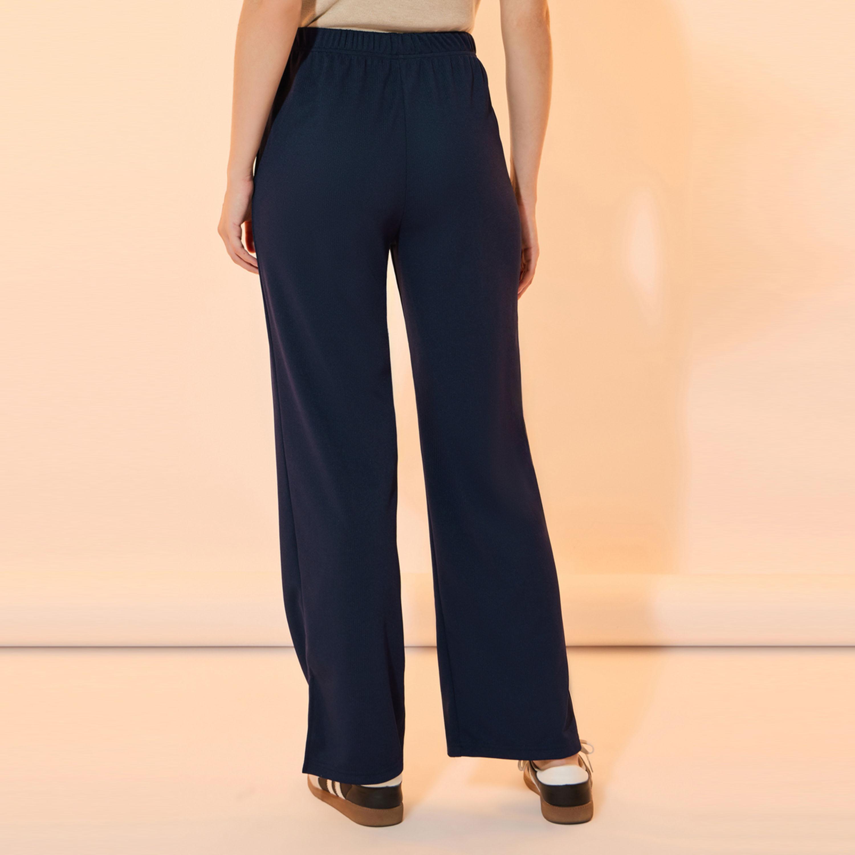 Take Two Solid High Rise Rib Straight Fit Pants-women-clothing-bottoms-trousers-image-4