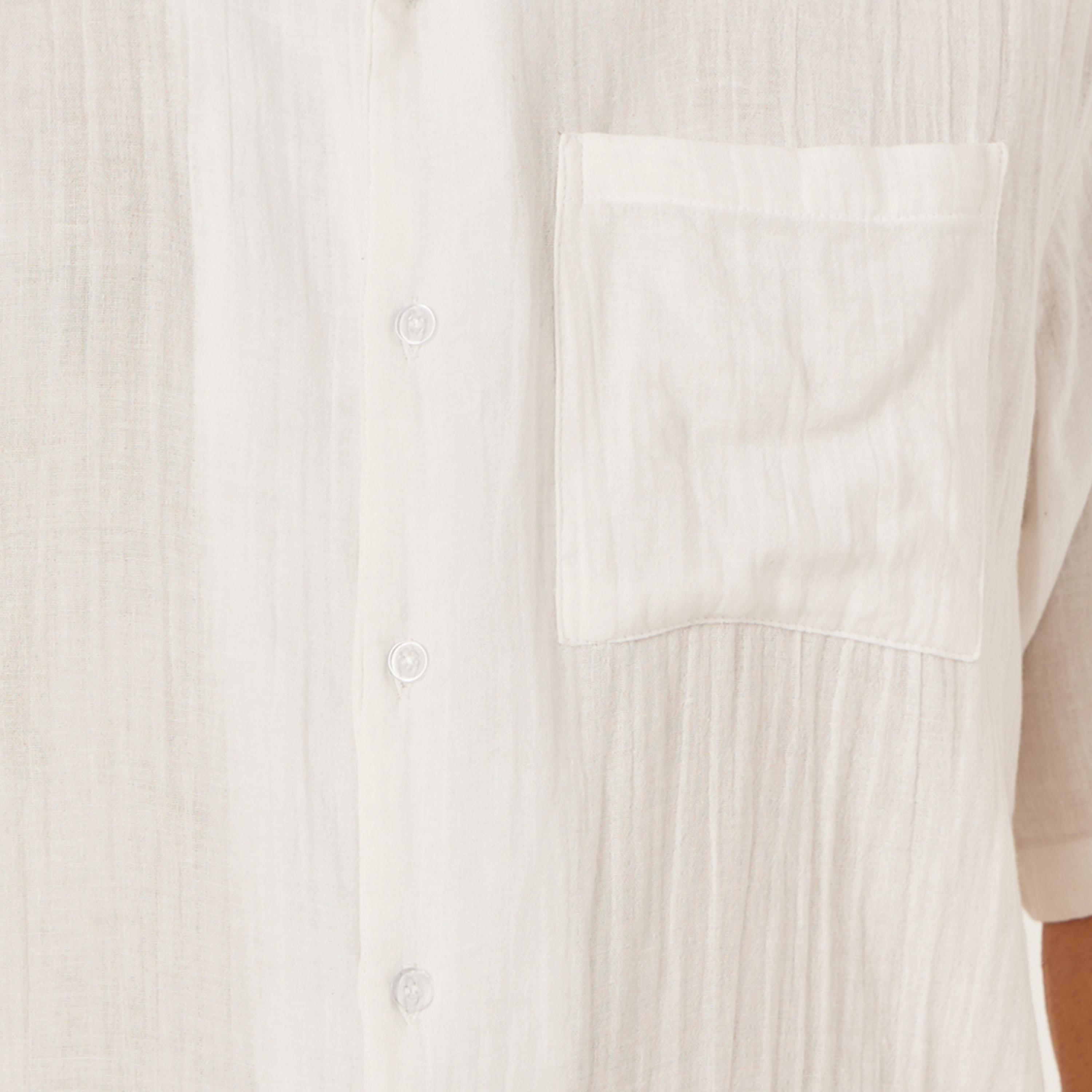Styli Solid Short Sleeve Relaxed Fit Shirt and Shorts Co-Ords-men-clothing-coordsets-image-3