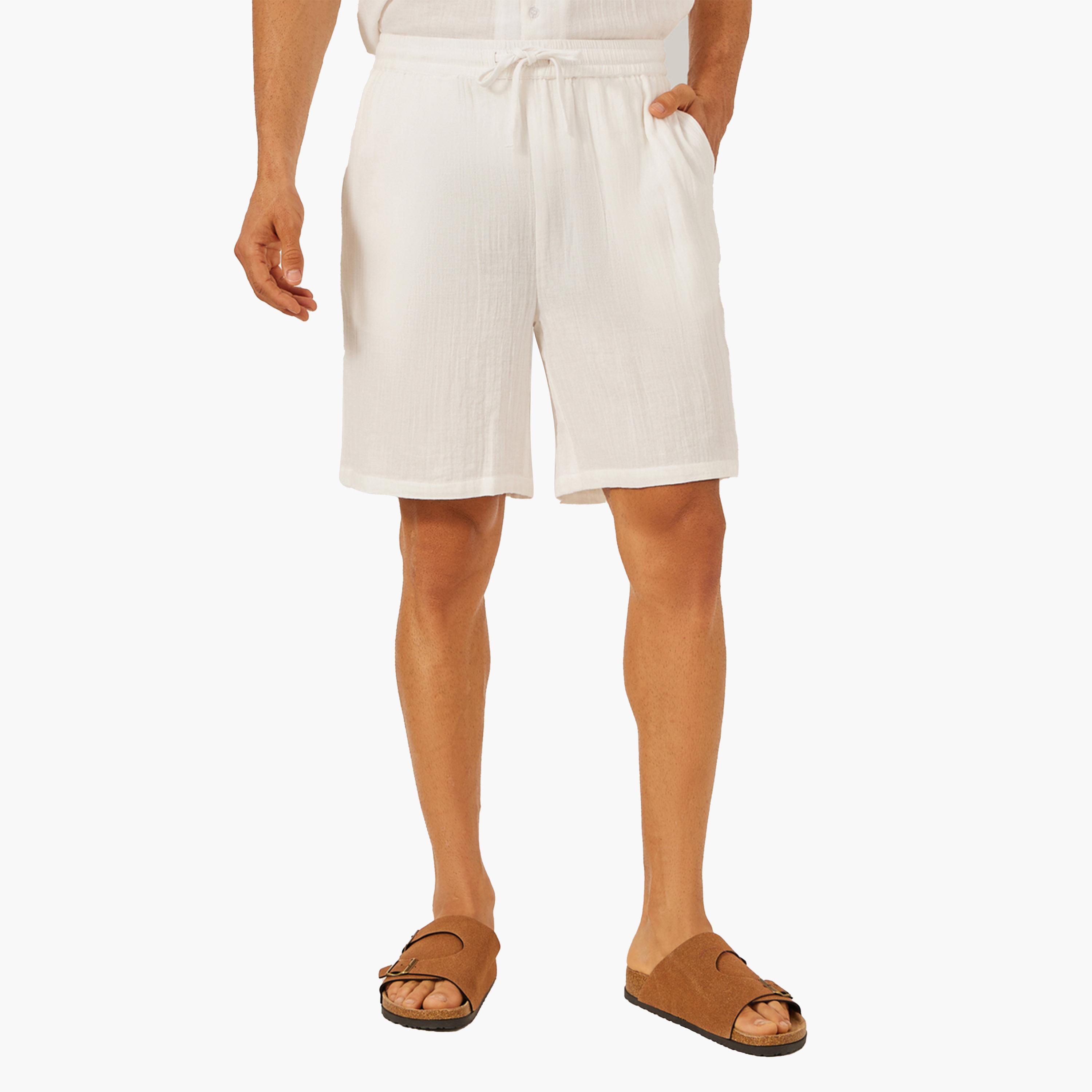 Styli Solid Short Sleeve Relaxed Fit Shirt and Shorts Co-Ords-men-clothing-coordsets-image-5