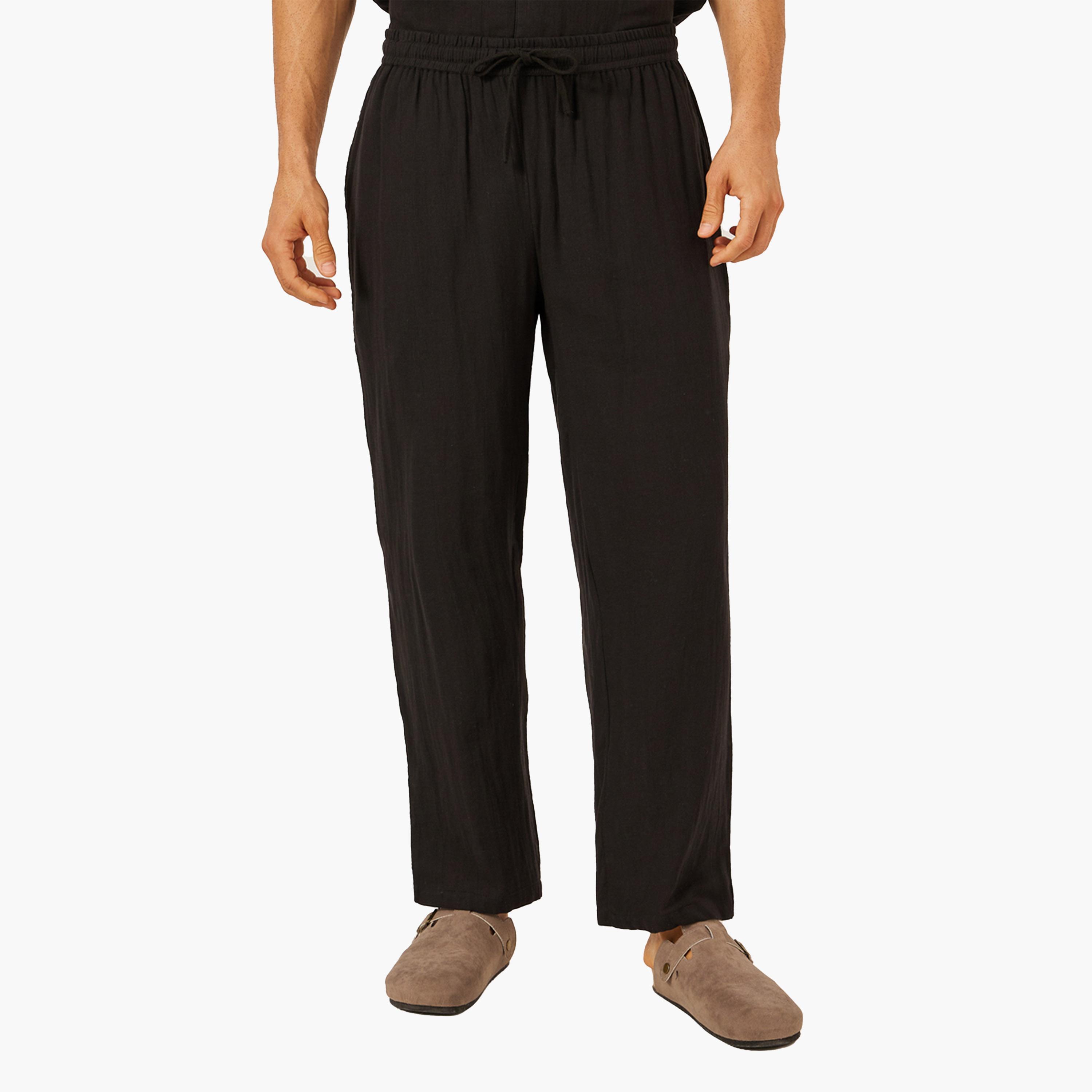 Styli Solid Resort Collar Relaxed Fit Shirt and Trousers Co-Ords-men-clothing-coordsets-image-5