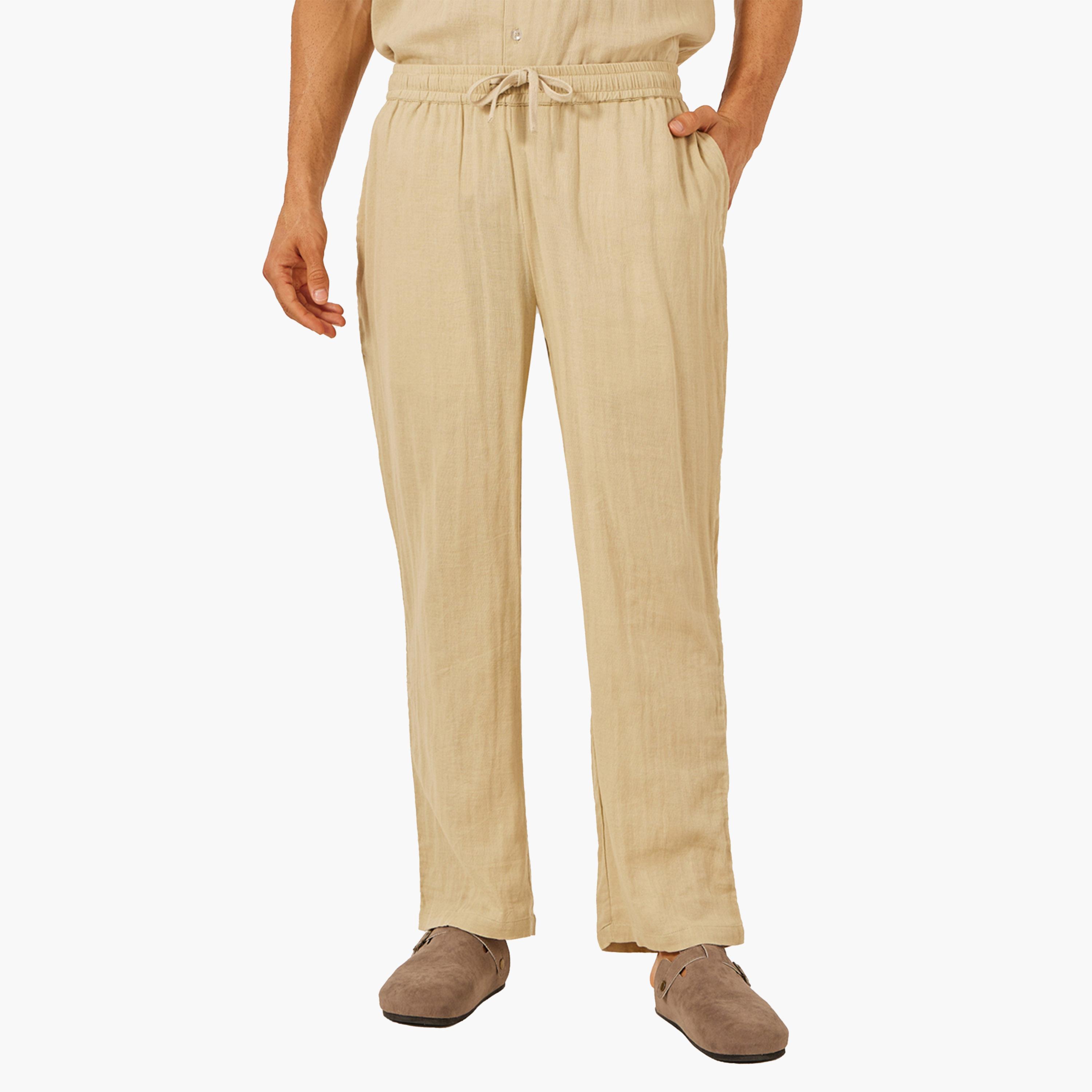 Styli Solid Resort Collar Relaxed Fit Shirt and Trousers Co-Ords-men-clothing-coordsets-image-5