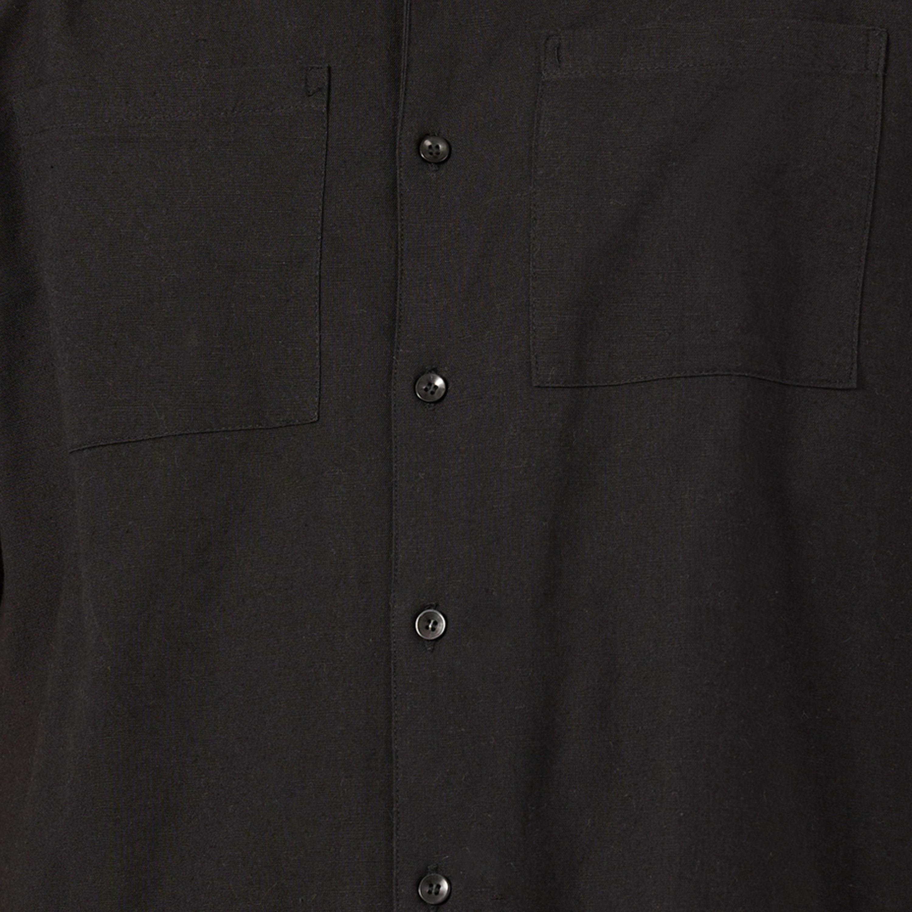 Styli Plain Linen Blend Relaxed Fit Shirt and Shorts Co-Ords-men-clothing-coordsets-image-3