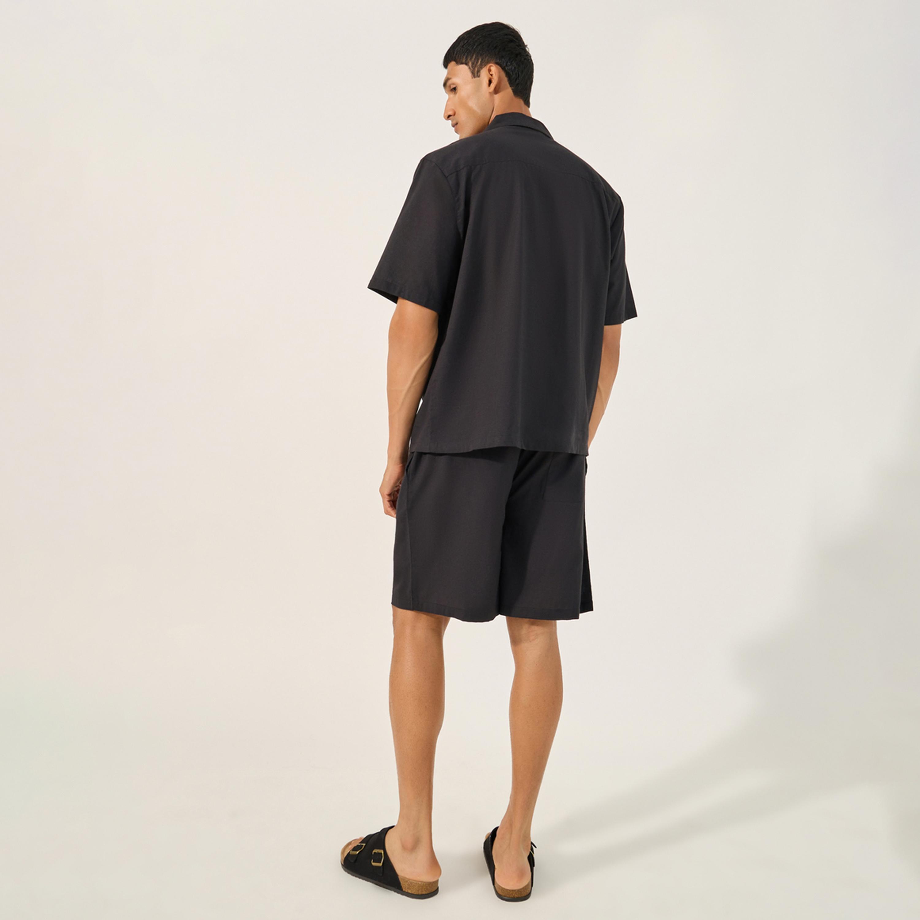 Styli Solid Regular Fit Shirt and Shorts Cord-set-men-clothing-coordsets-image-4