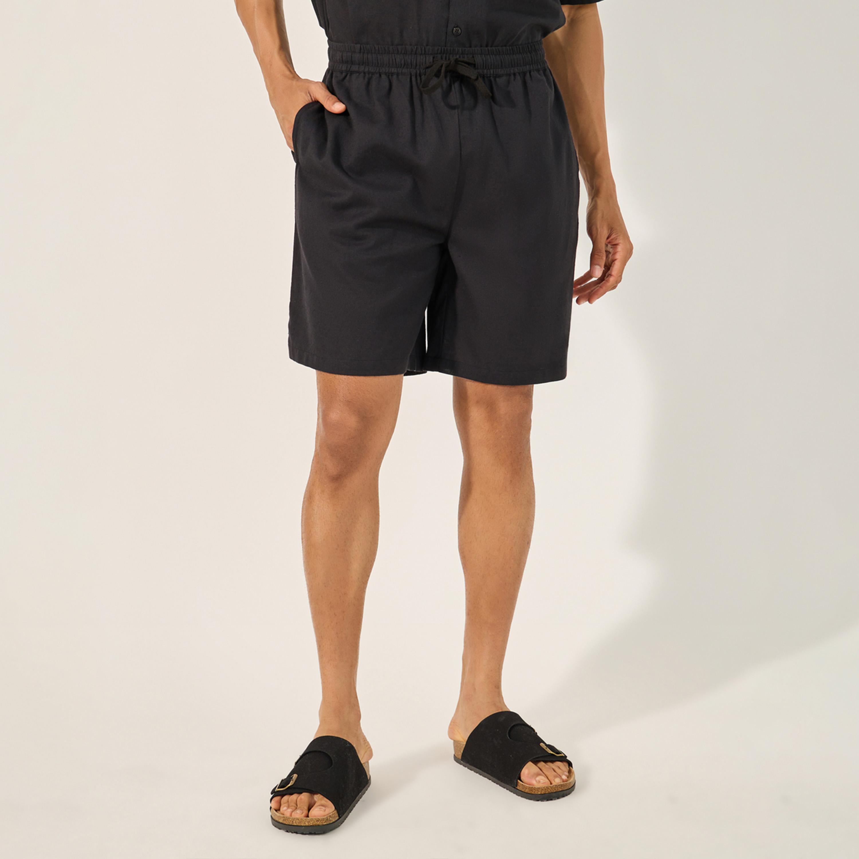 Styli Solid Regular Fit Shirt and Shorts Cord-set-men-clothing-coordsets-image-5