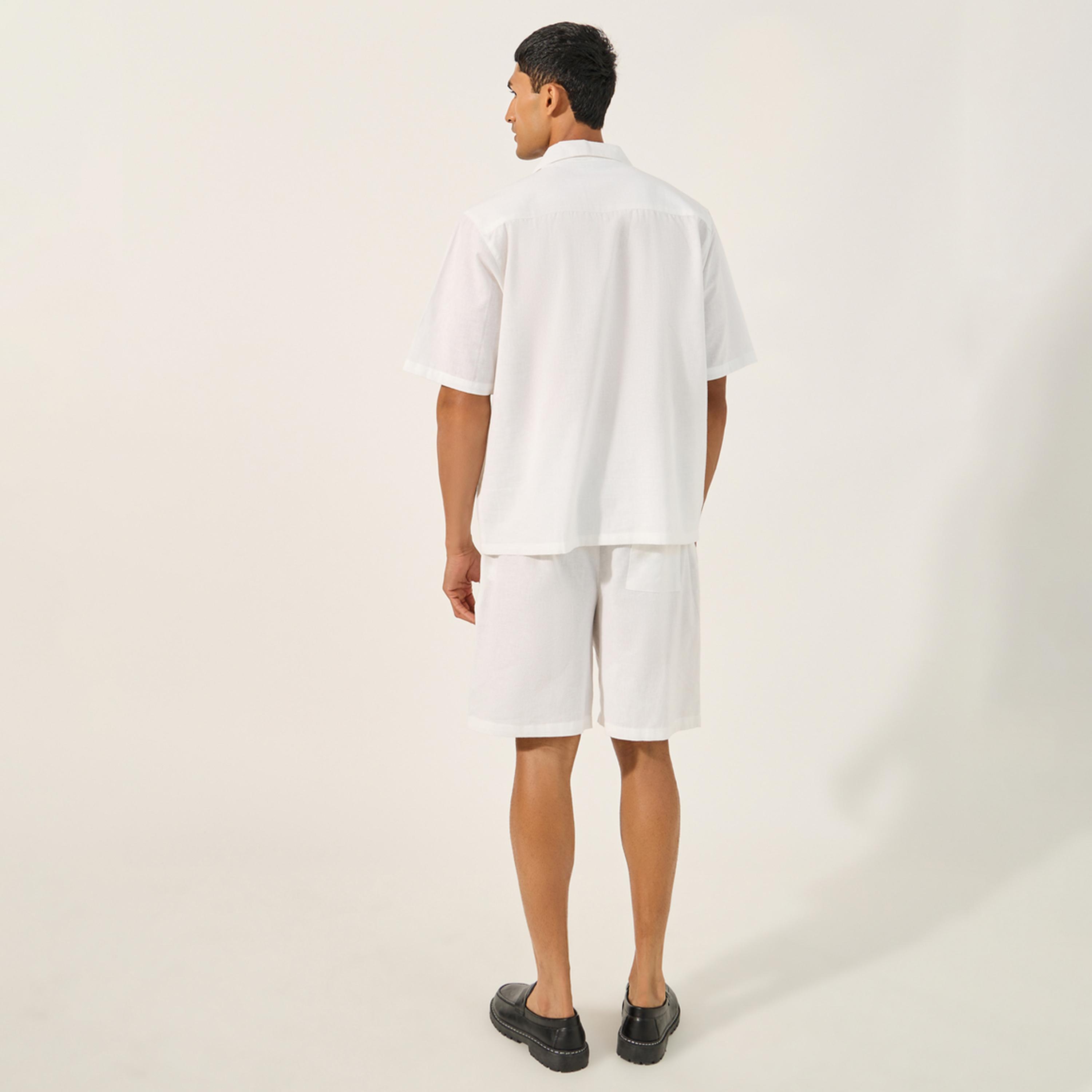 Styli Solid Regular Fit Shirt and Shorts Co-Ords-men-clothing-coordsets-image-4