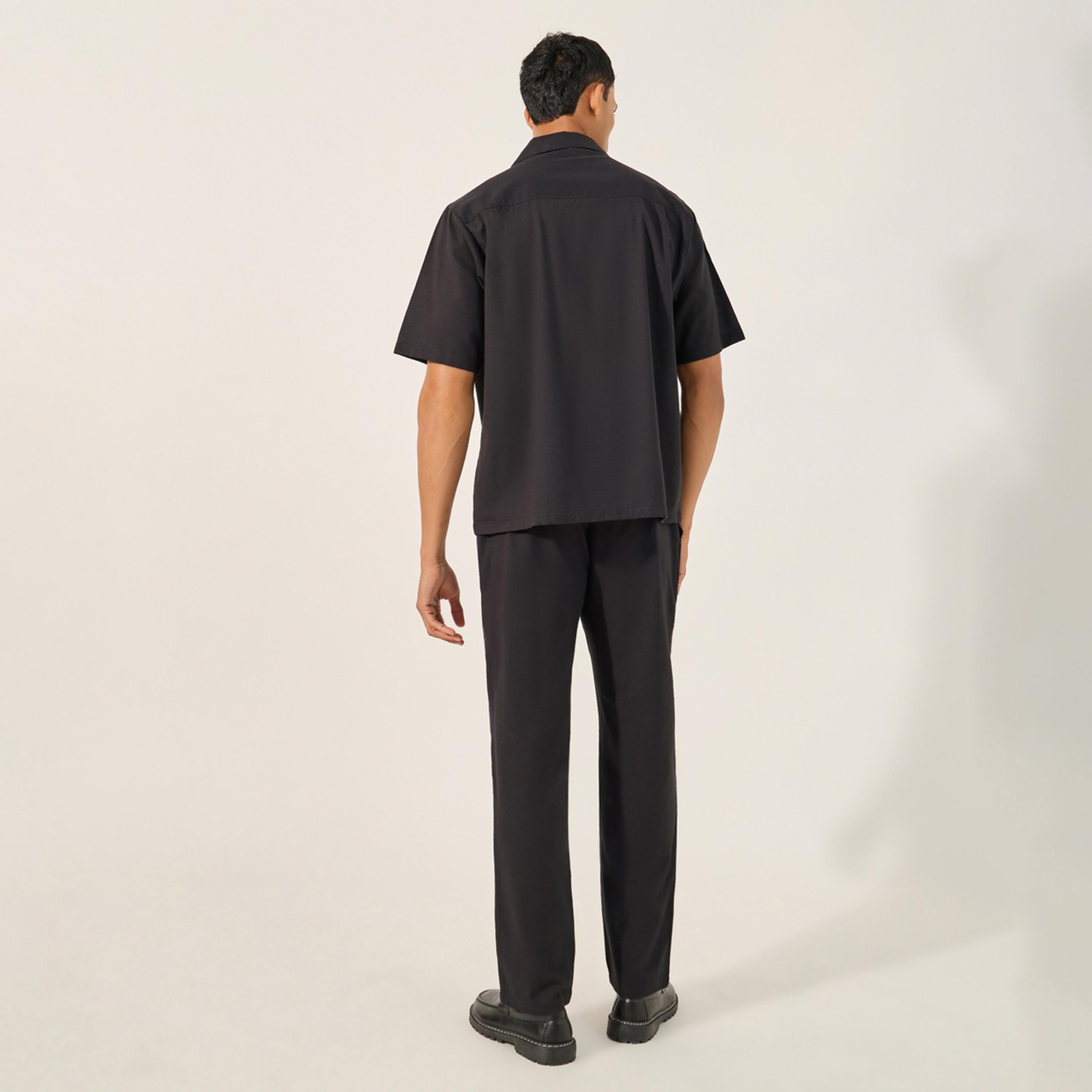 Styli Linen Blend Shirt and Pant Co-Ords Set with Chest Pocket-men-clothing-coordsets-image-4