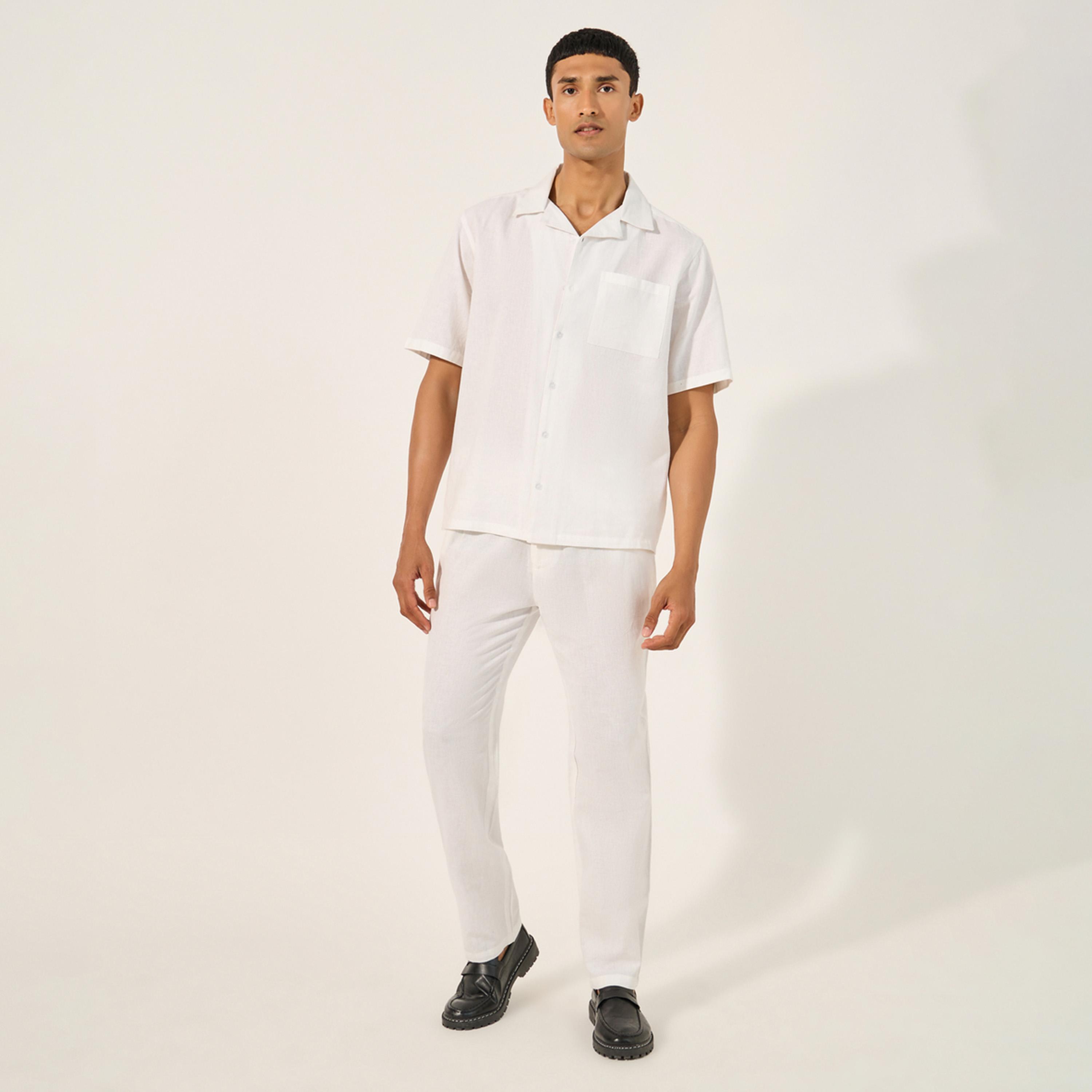 Styli Solid Chest Pocket Shirt and Pants Co-Ords-men-clothing-coordsets-image-1