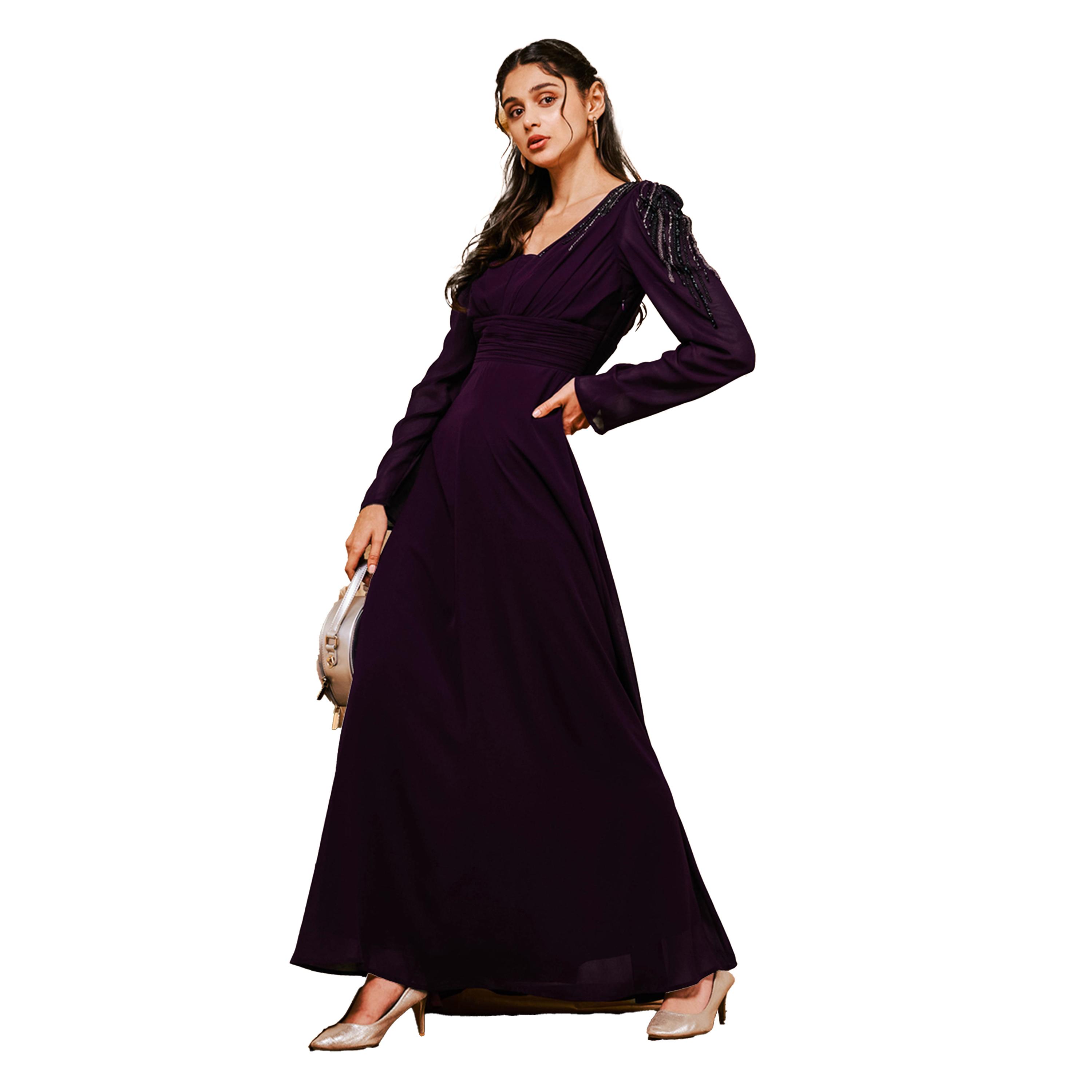 Mish X Styli Beaded Yoke A-Line Maxi Dress-women-clothing-dresses-image-1