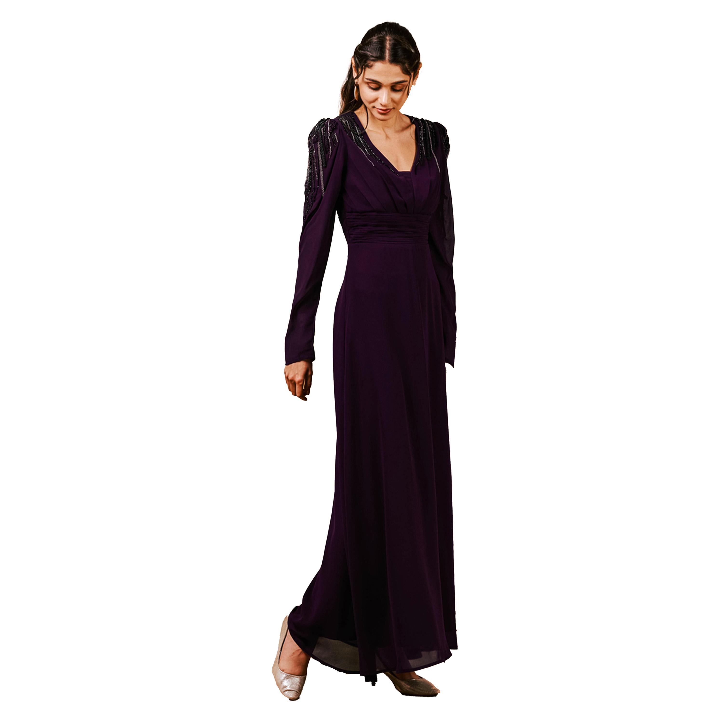 Mish X Styli Beaded Yoke A-Line Maxi Dress-women-clothing-dresses-image-3