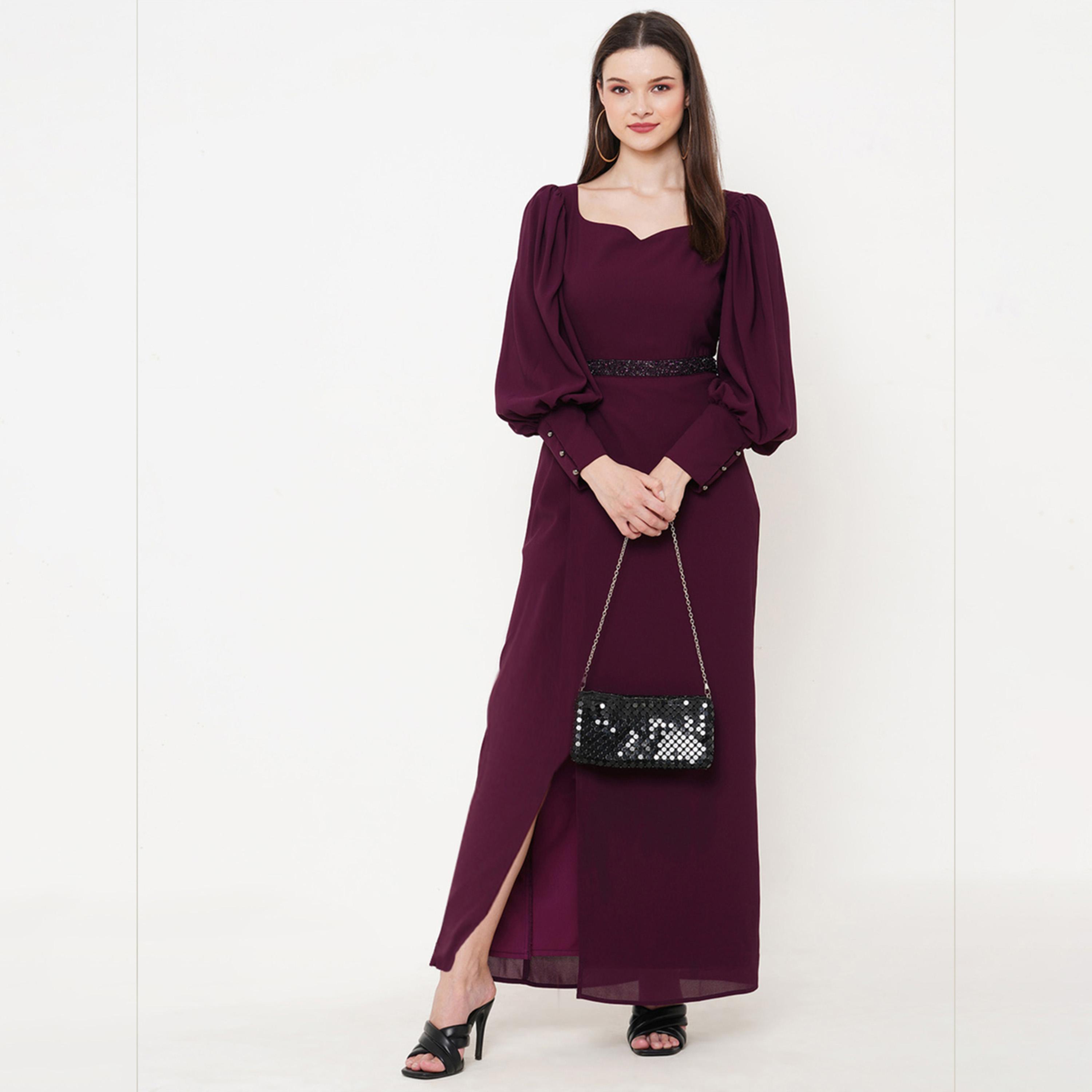 Mish X Styli Sweetheart Neck Embellished Waistband Maxi Dress-women-clothing-dresses-image-1