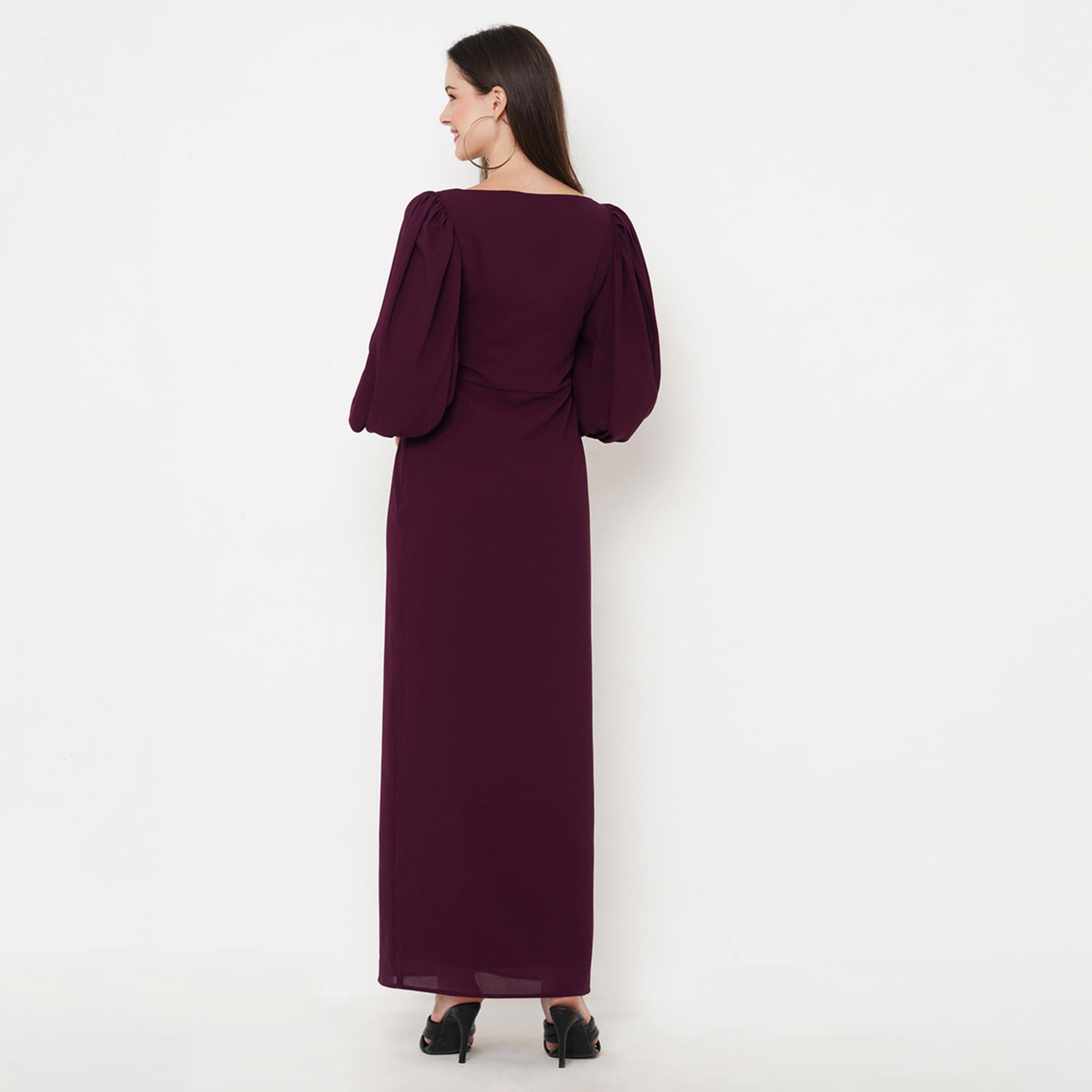 ميش × ستايلي - فستان ماكسي بخصر مزين وفتحة رقبة على شكل قلب-women-clothing-dresses-image-5