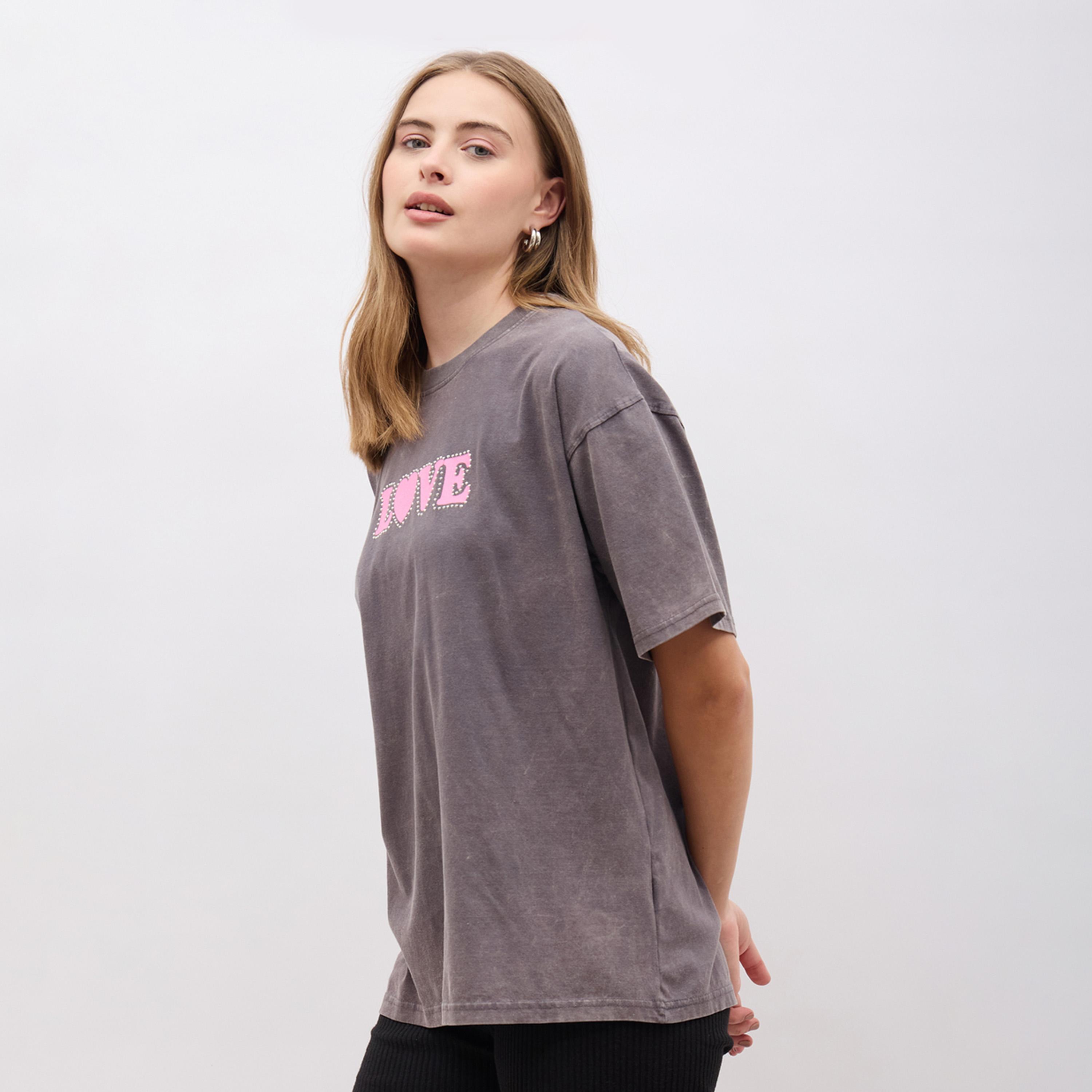 Styli Acid Wash Slogan Print Oversized T-Shirt-women-clothing-tshirts-image-3